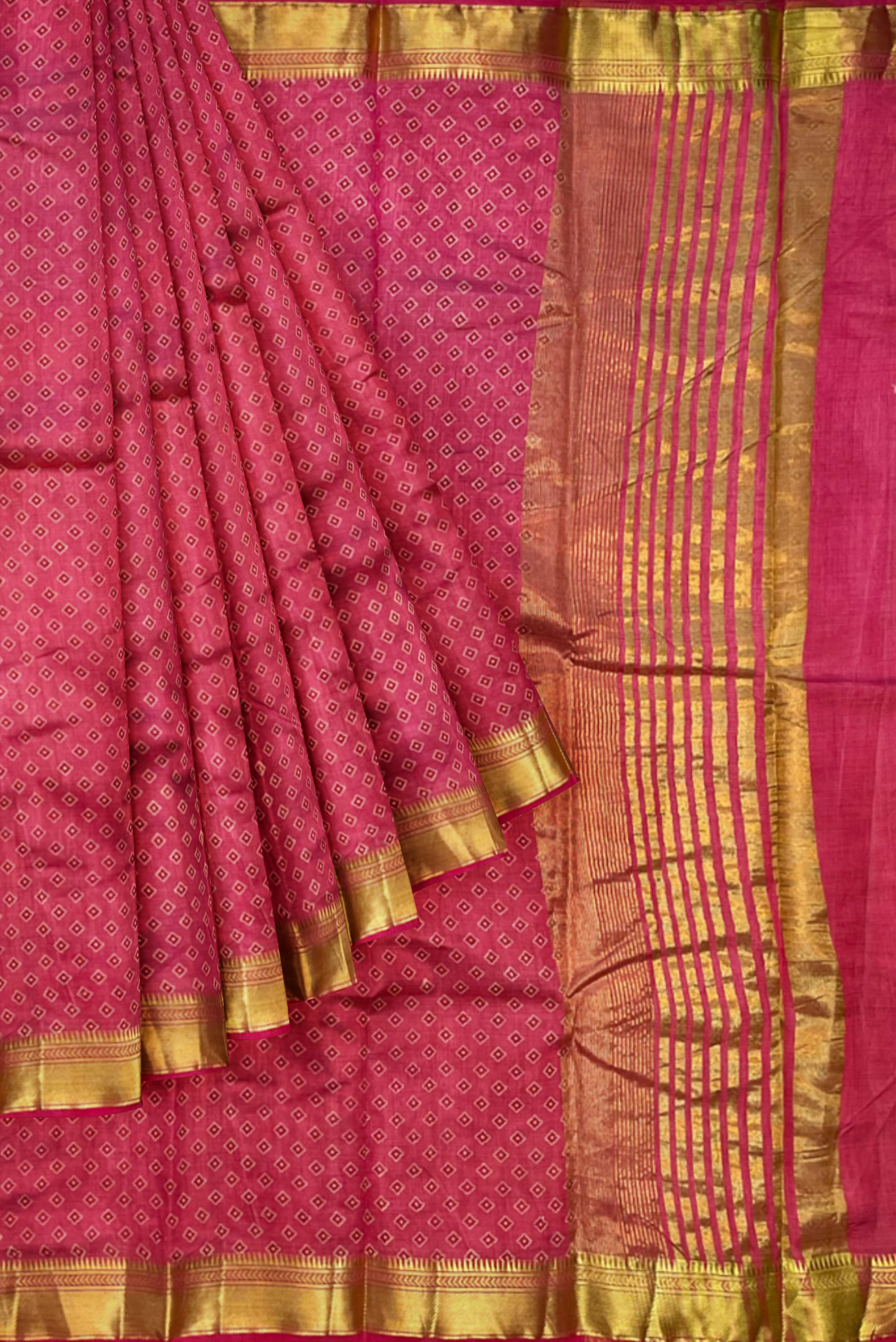 Pink Office Wear Saree With Printed Pattern