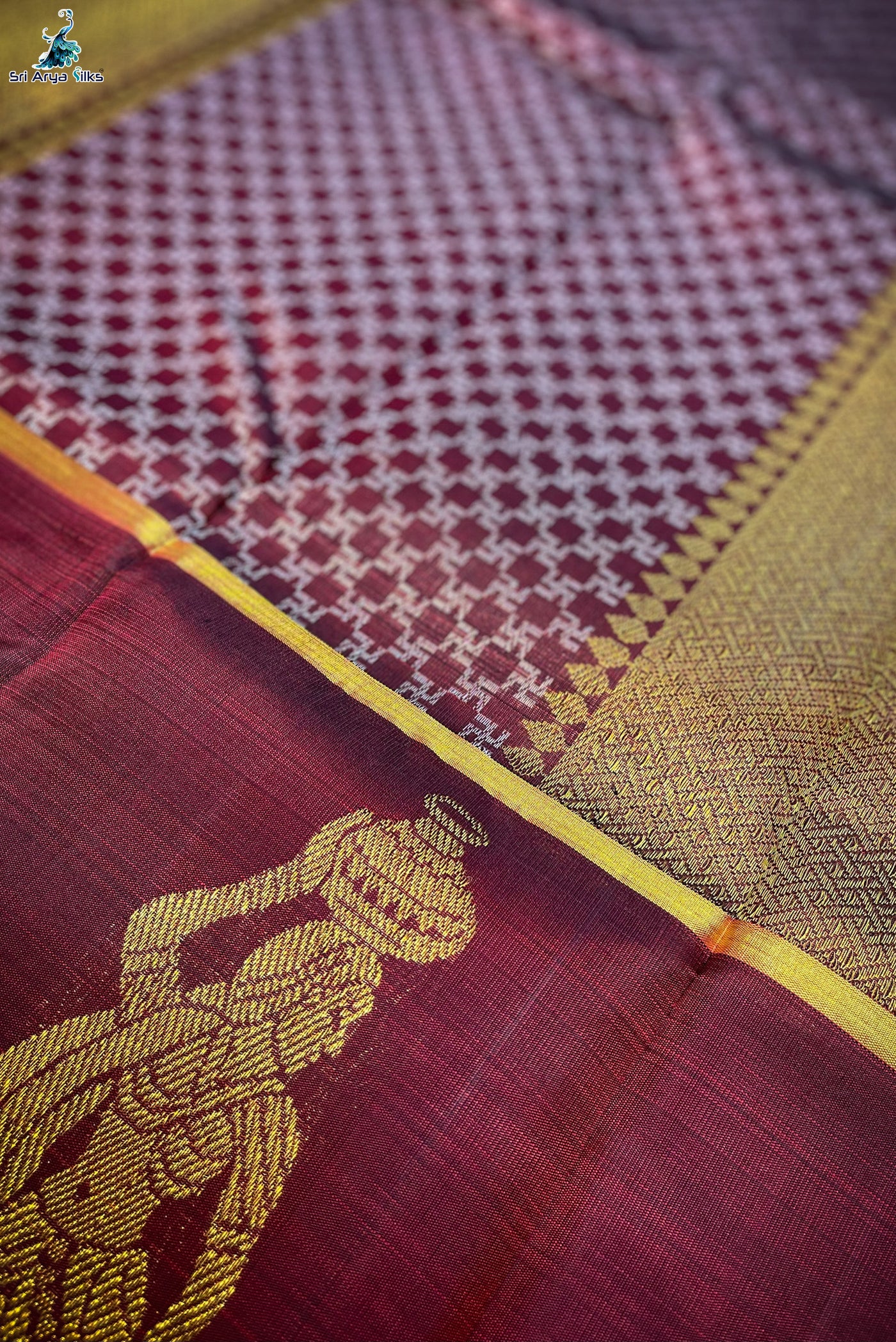 Maroon Traditional Pure Kanchivaram Silk Saree