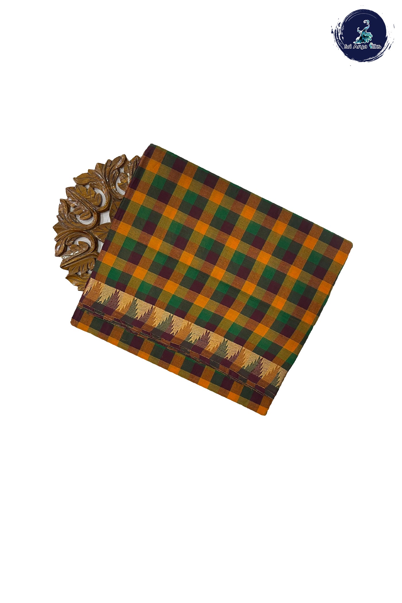 Multi Madisar Cotton Saree With Checked Pattern
