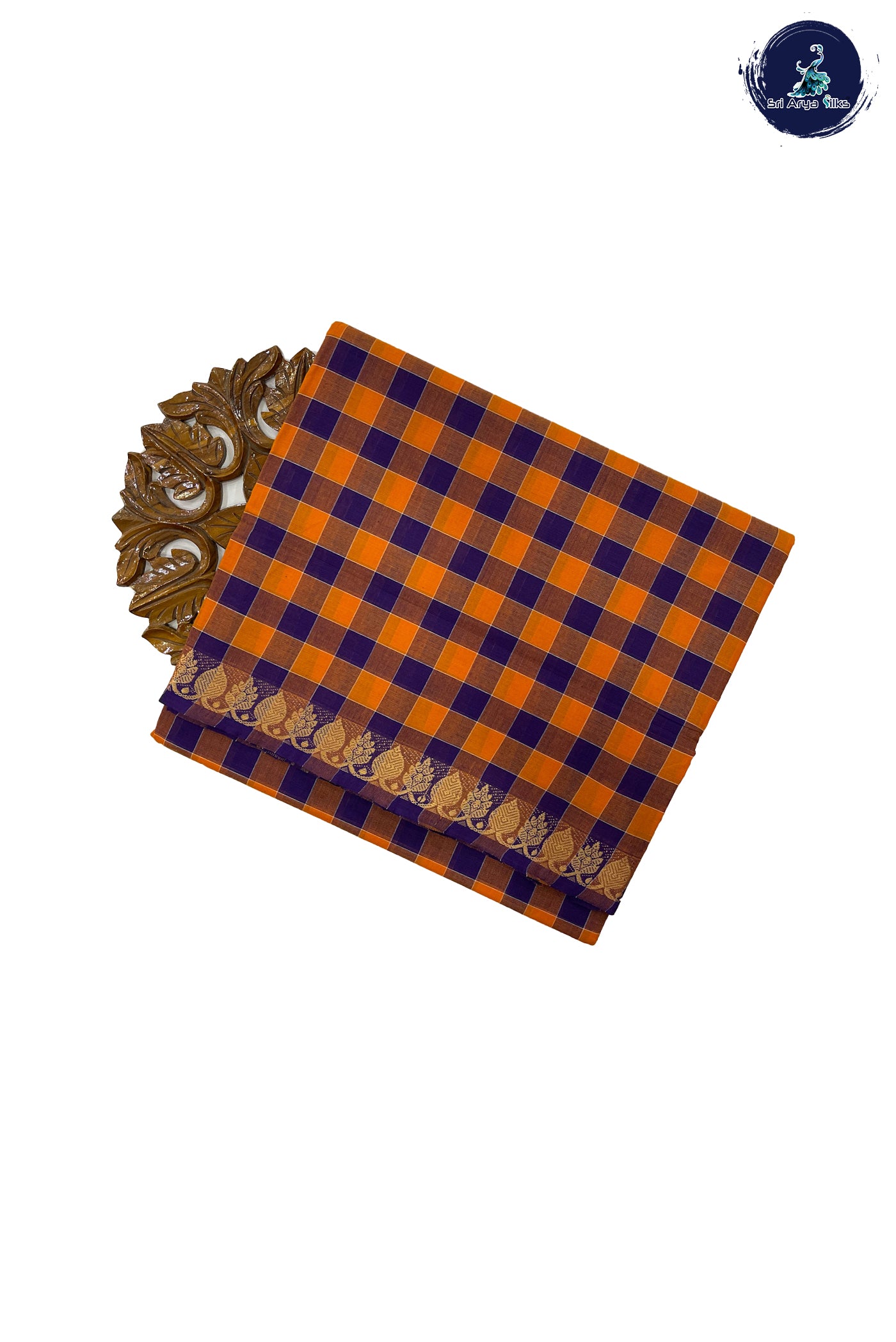 Multi Madisar Cotton Saree With Checked Pattern