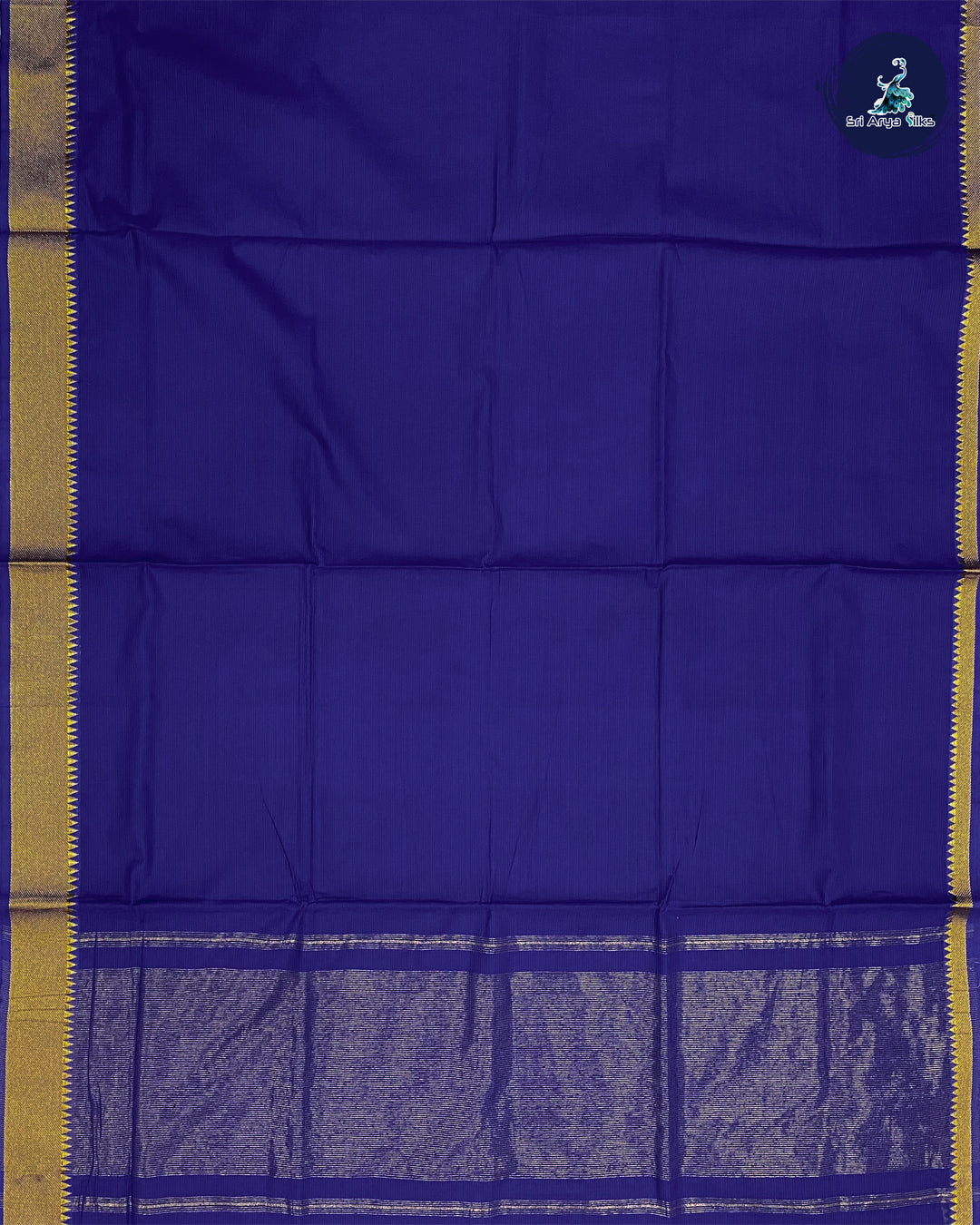 Blue Cotton Saree With Buttas Pattern