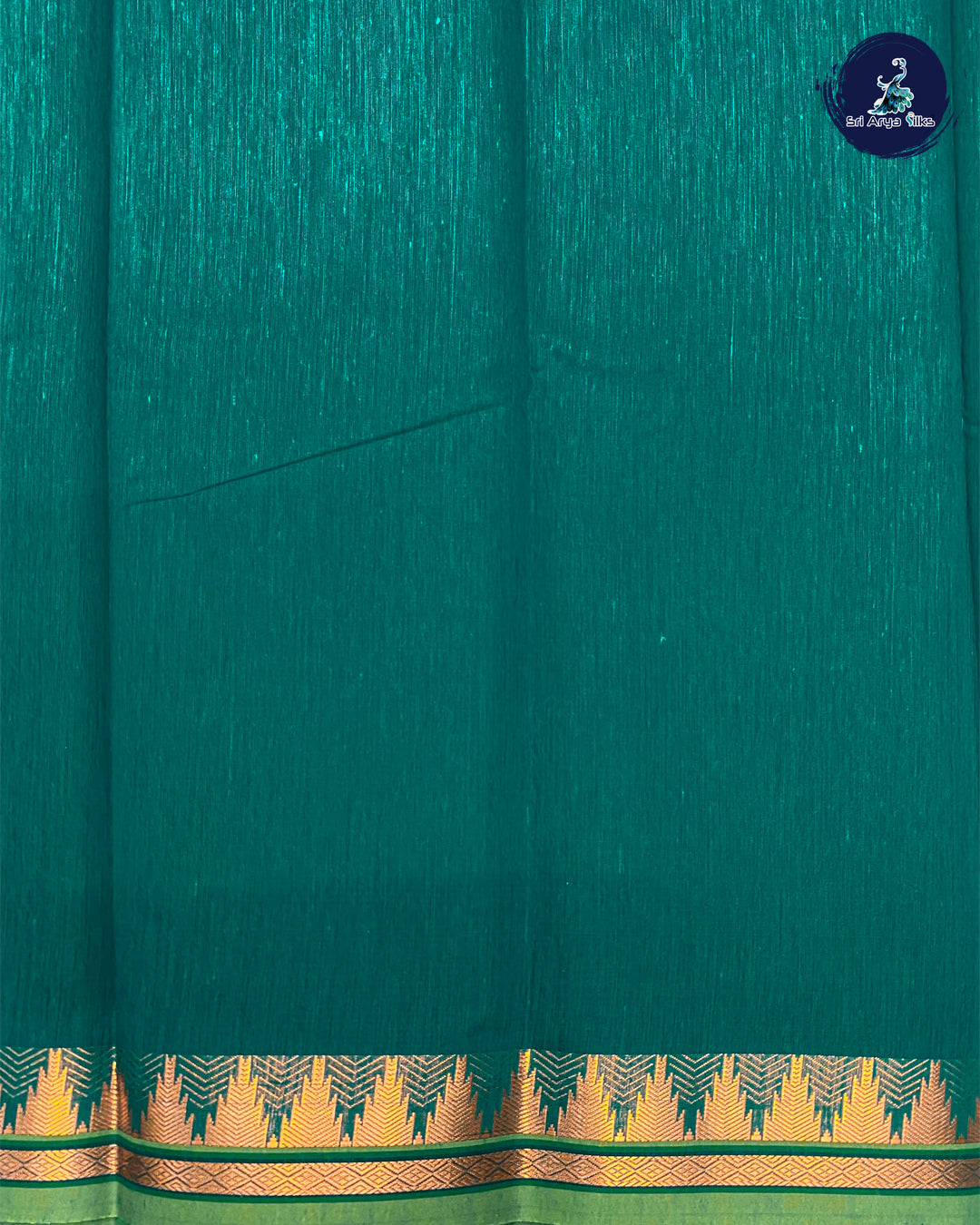 Green Single Tone Semi Silk Cotton Saree