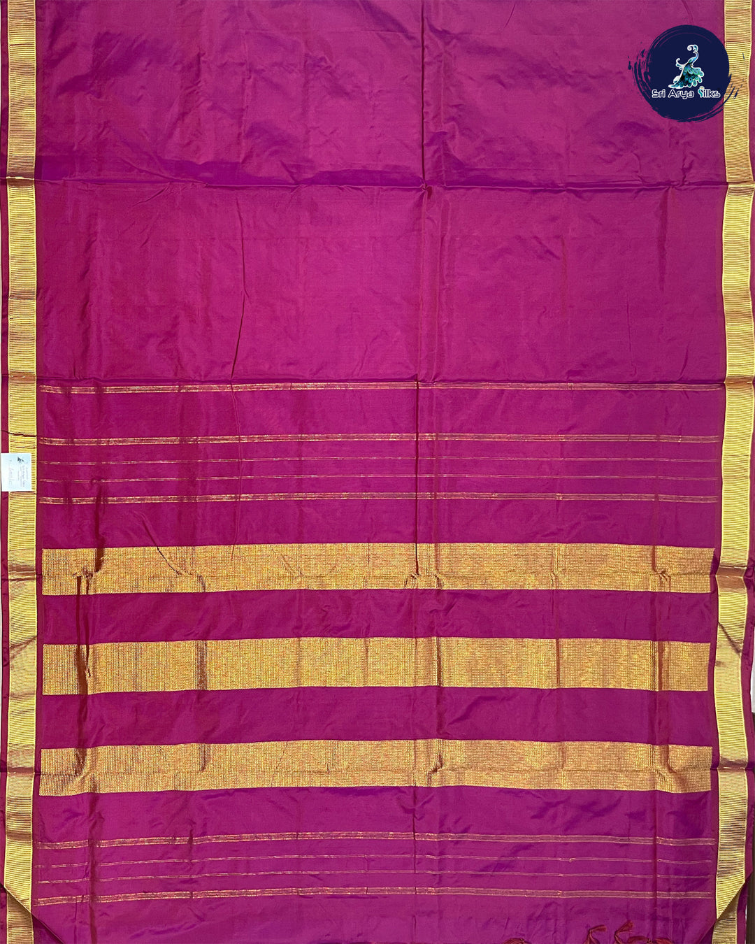 Purple Dual Shade 10 Yards Half Pure Kanchipuram Silk Saree