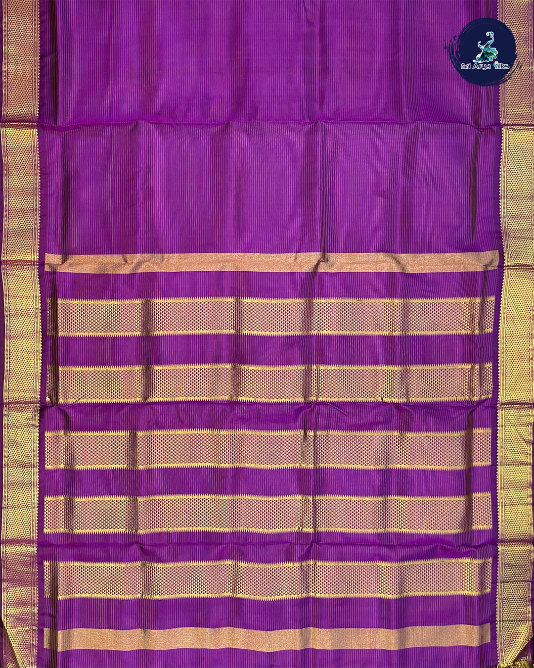 Purple Madisar 10Yards Pure Kanchipuram Handloom Silk Saree