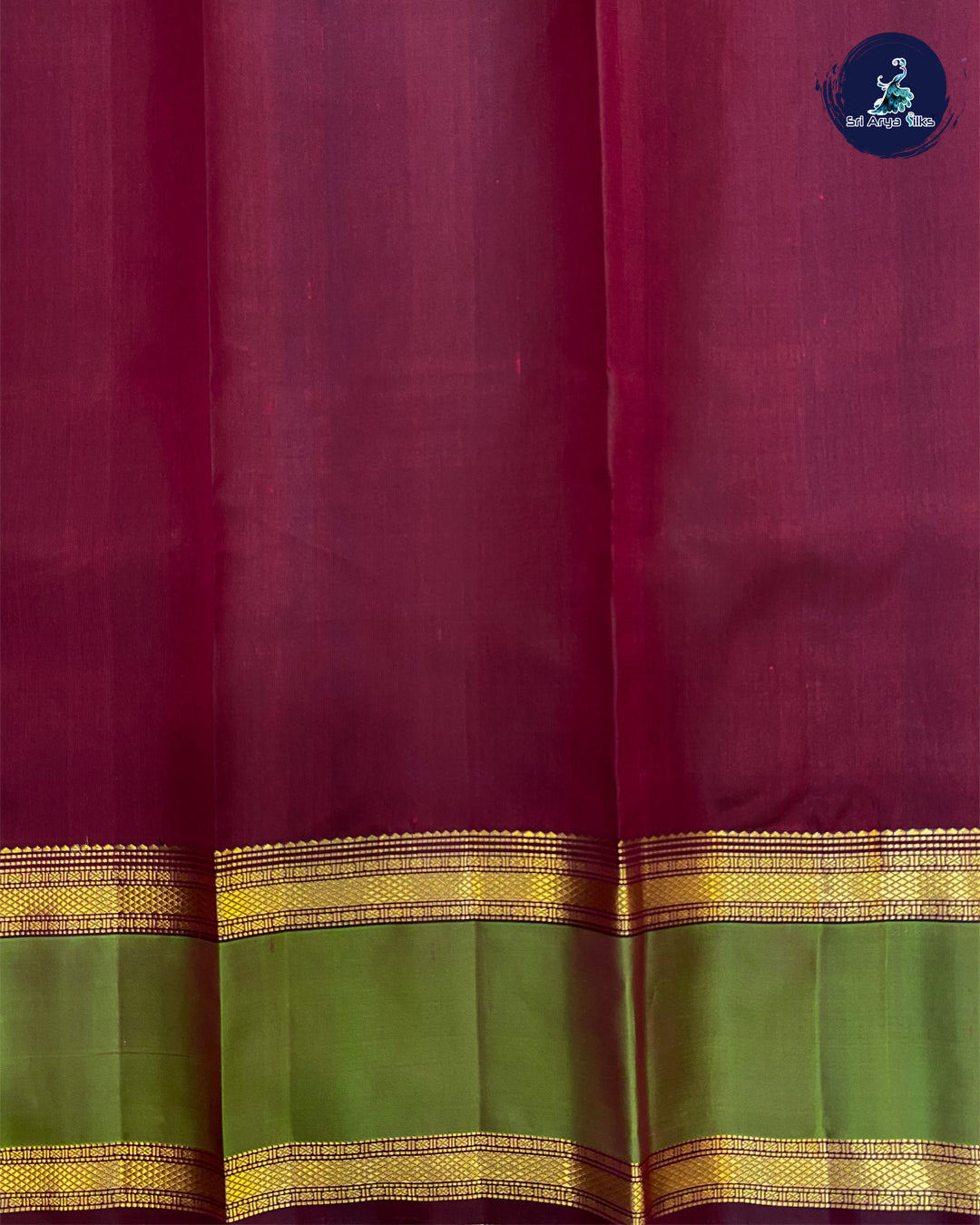 Dual Tone Purple Traditional Silk Saree With Wine Blouse & Buttas Pattern