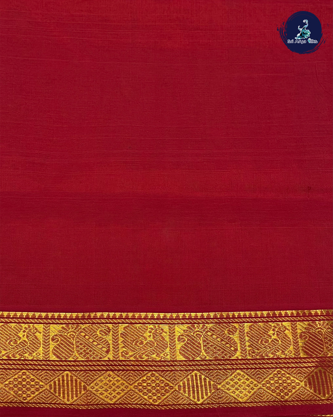 Mustard Yellow and Red Handloom Vairaoosi Silk Cotton Saree