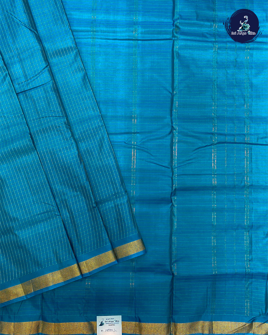 Blue Pure Kanjivaram 10yards Silk Madisar Saree