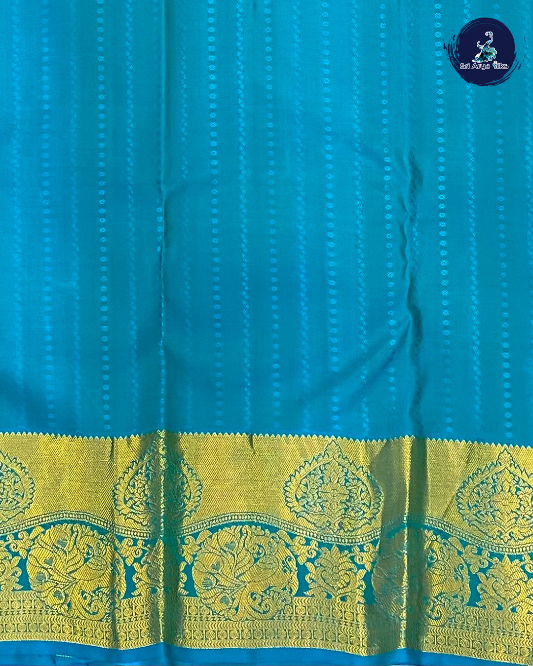 Purple Traditional Silk Saree With Copper Sulphate Blue Blouse & Buttas Pattern
