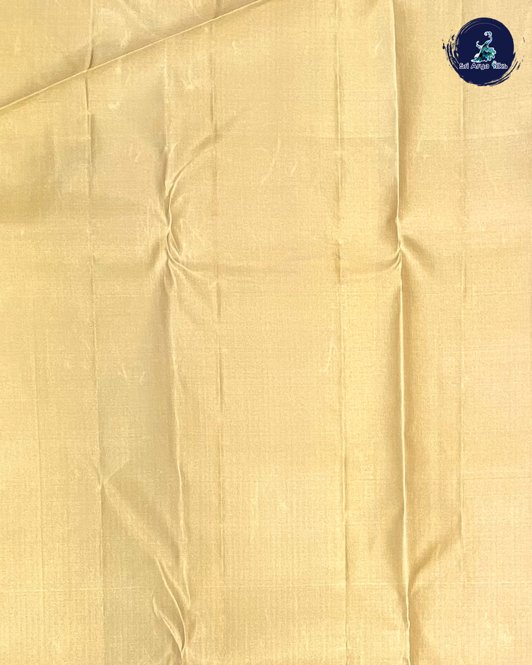 Navy Blue Brocade Silk Saree With Cream Blouse & Buttas Pattern