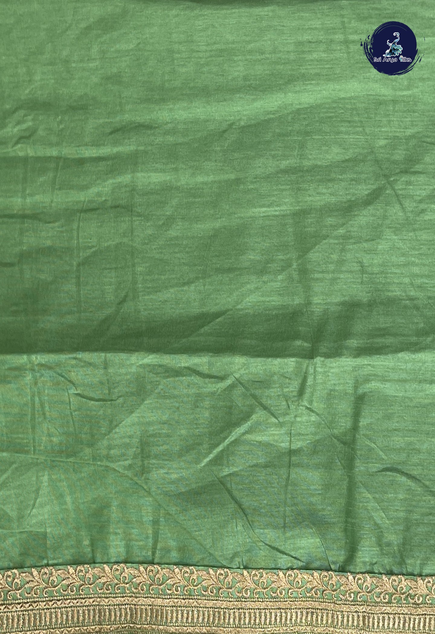 Pista Green Chanderi Silk Cotton Saree With Plain Pattern