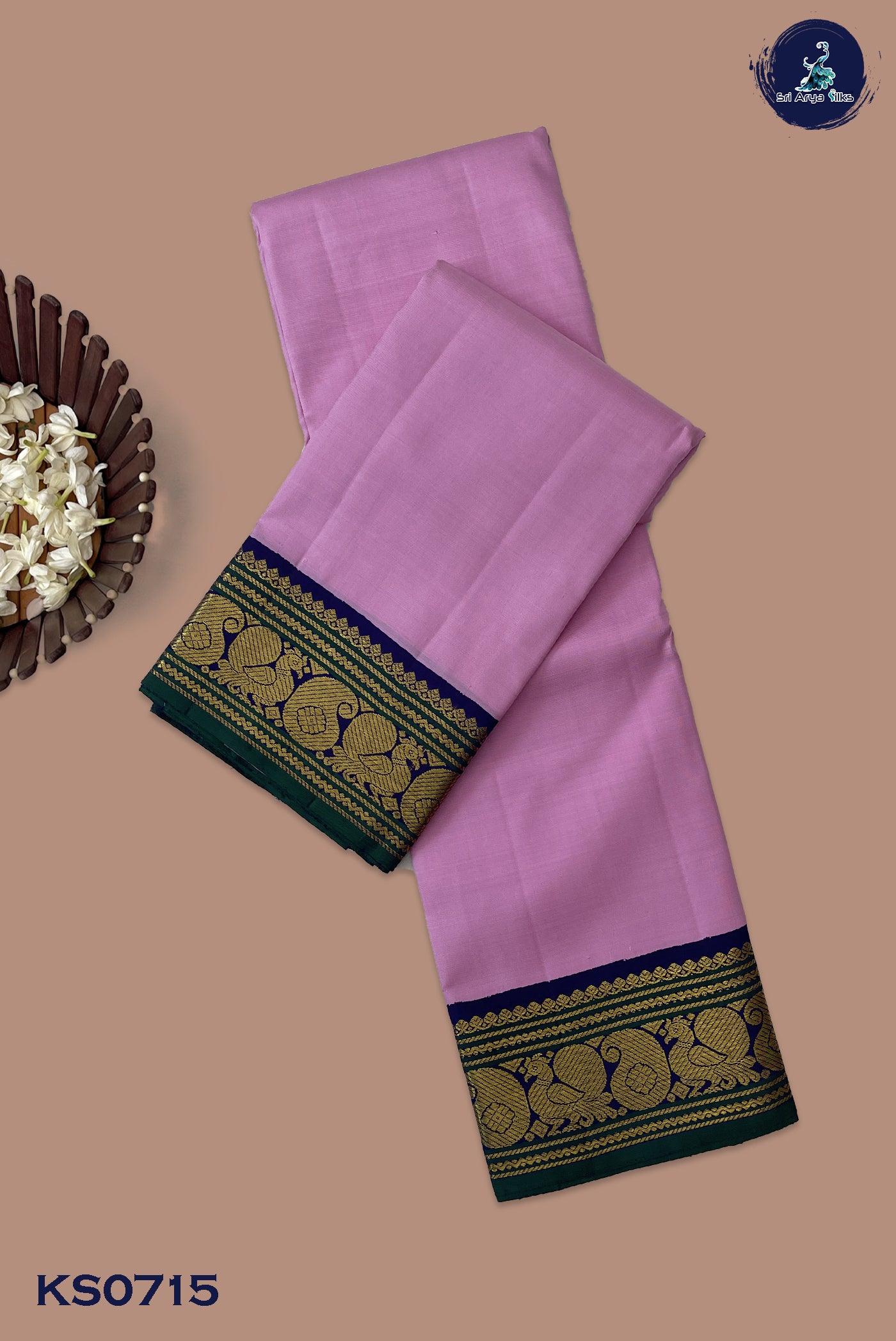 Multi Korvai Contrast Silk Saree With Checked Pattern