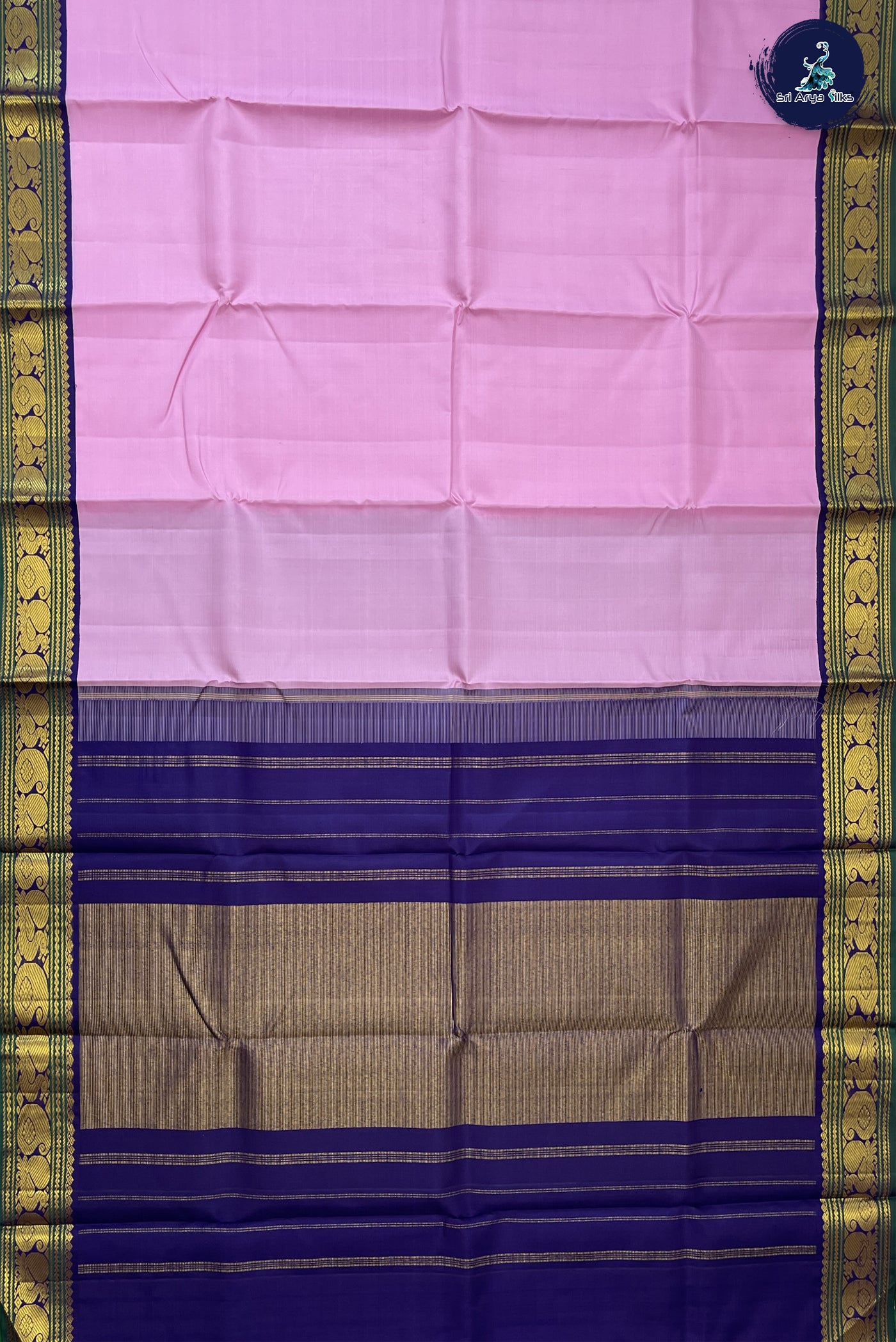 Multi Korvai Contrast Silk Saree With Checked Pattern