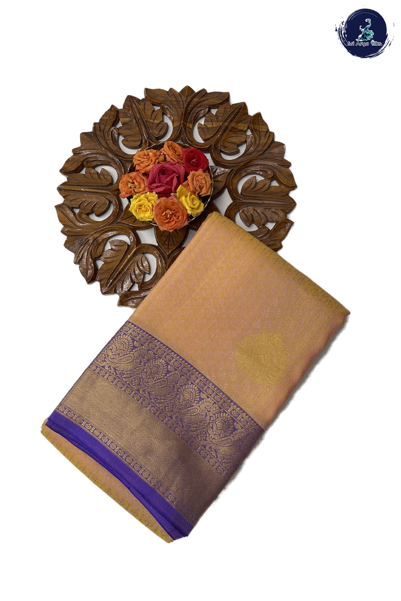 Pastel Shade Silk Saree With Embossed Pattern