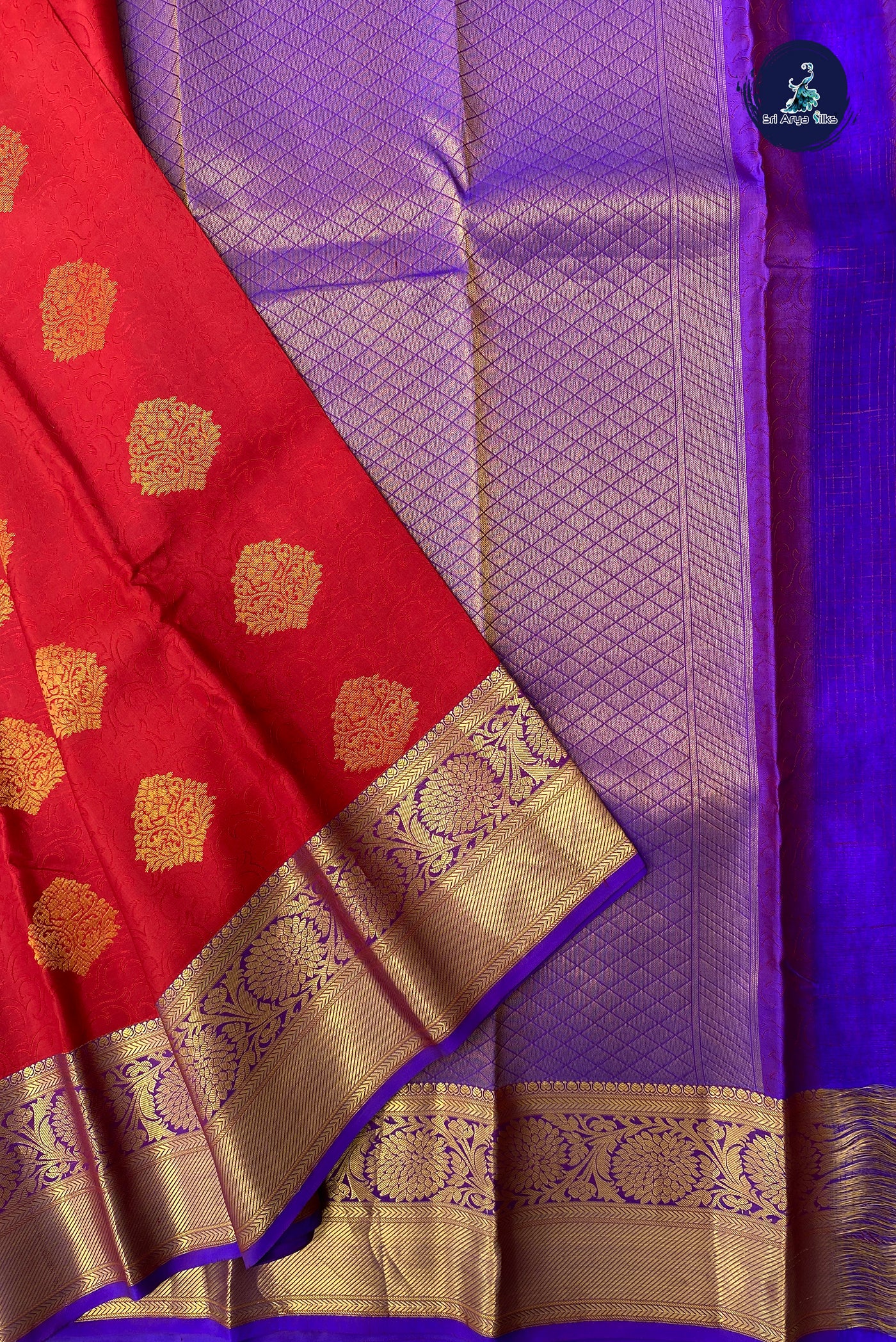 Red Bridal Silk Saree With Embossed Pattern