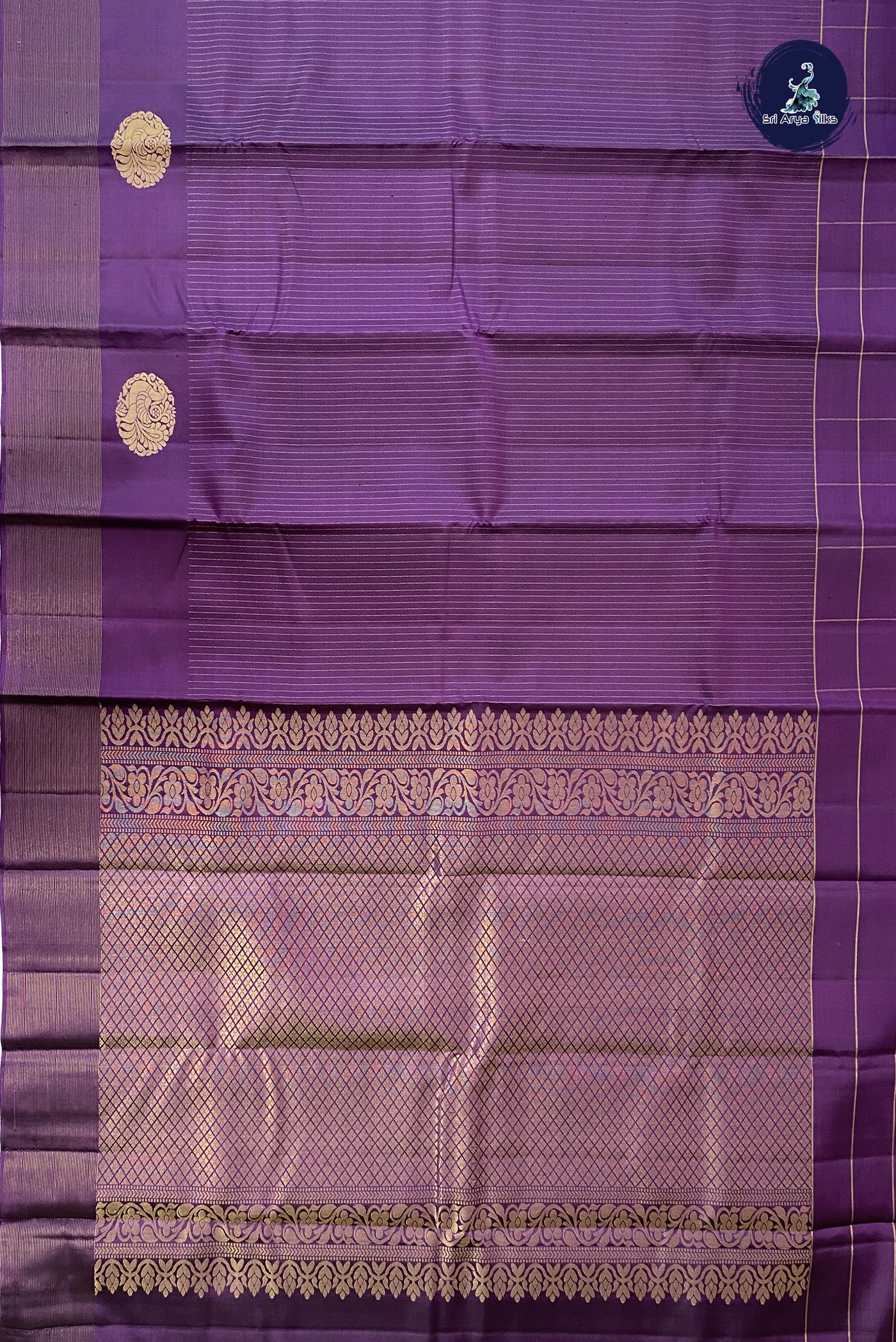 Jamun Soft Silk Saree With Stripes Pattern