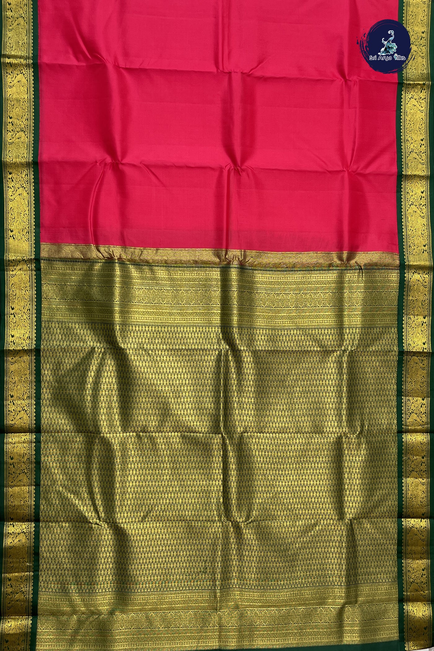 Reddish Pink Silk Saree With Plain Pattern