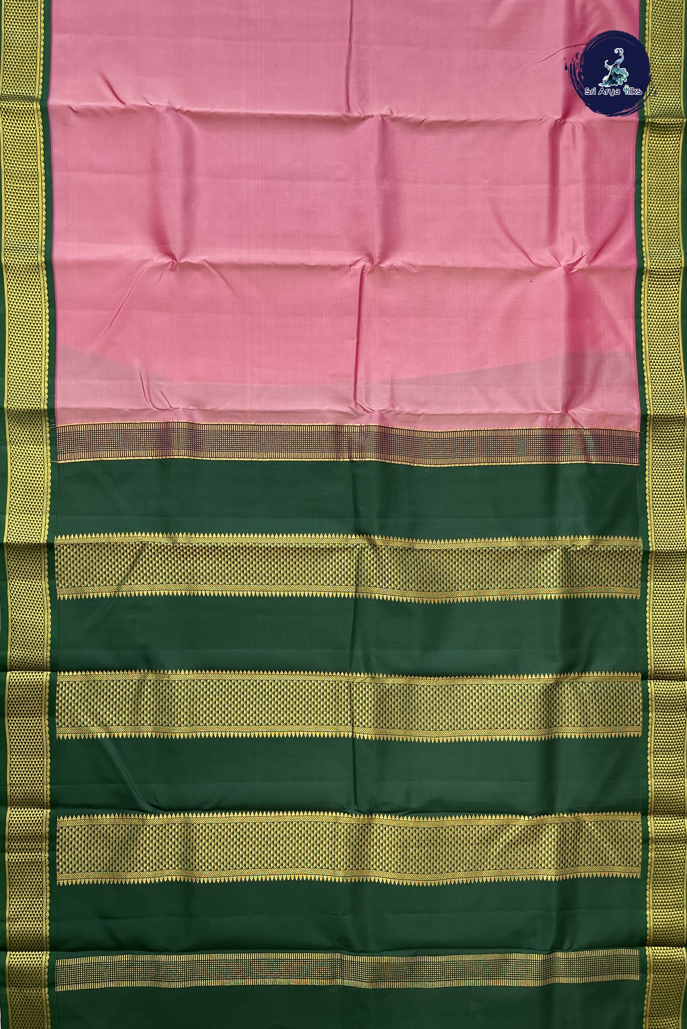 Onion Pink Silk Saree With Plain Pattern
