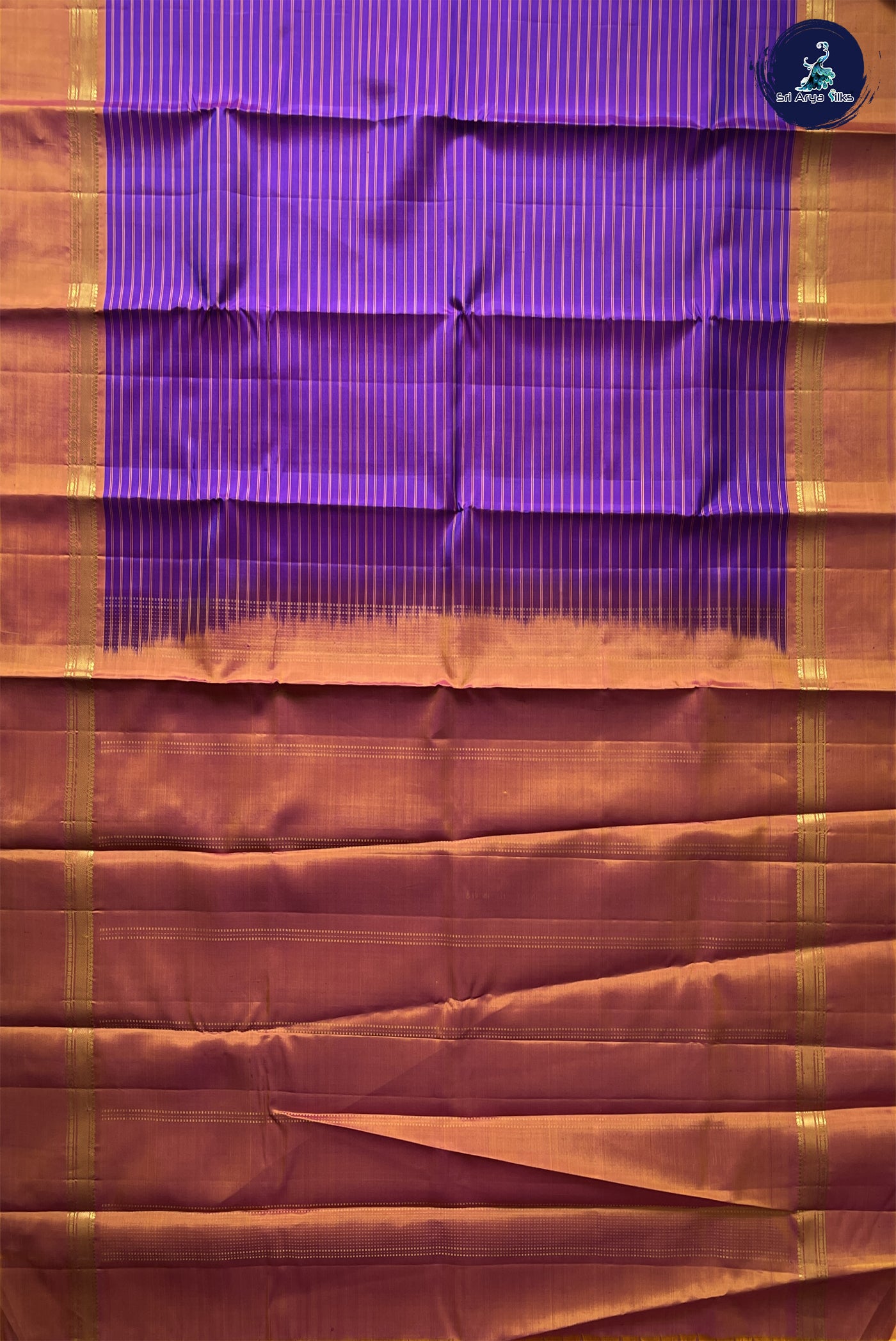 Purple Light Weight Silk Saree With Vaazhapoo Design Pattern