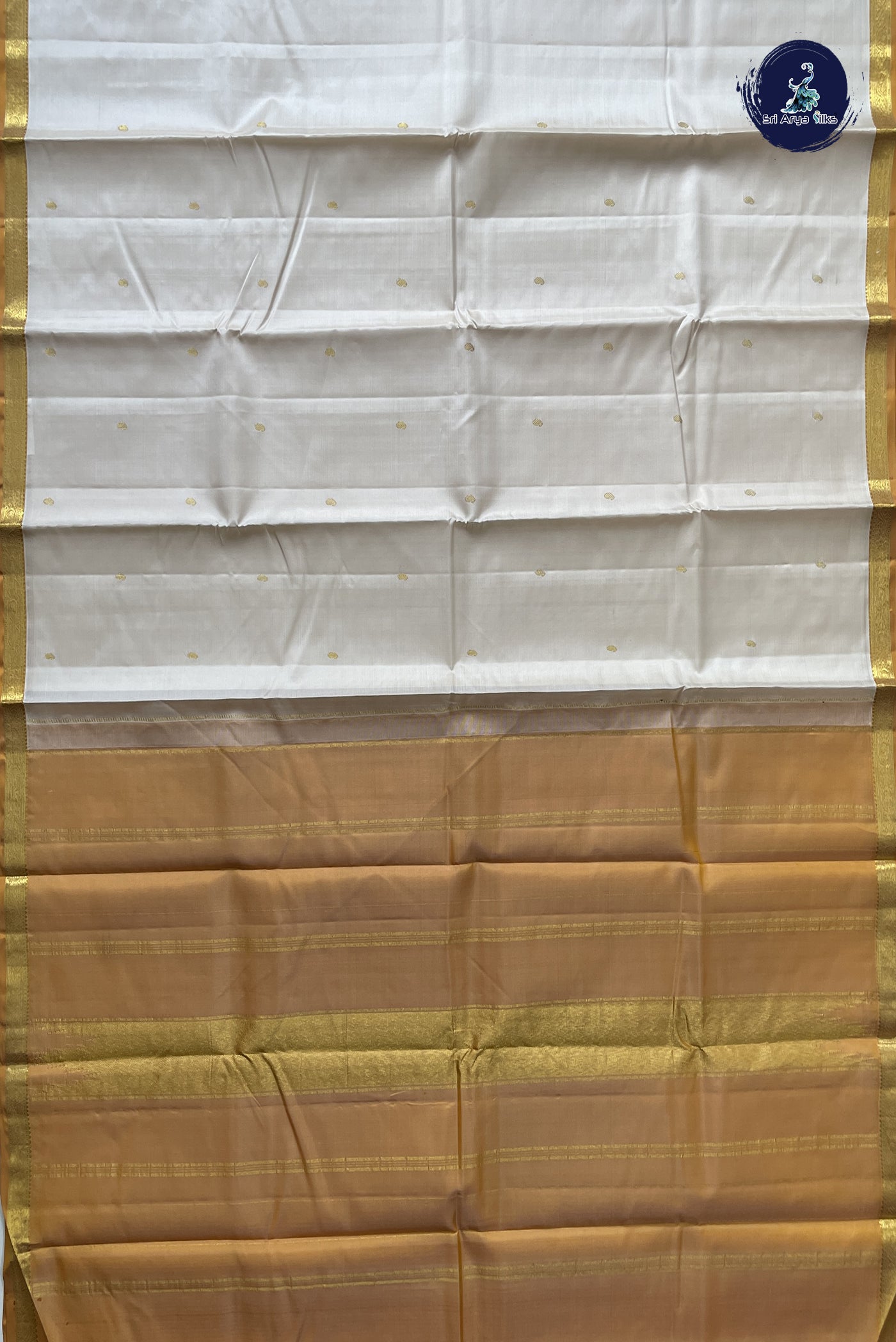 Off White Light Weight Silk Saree With Zari Buttas Pattern