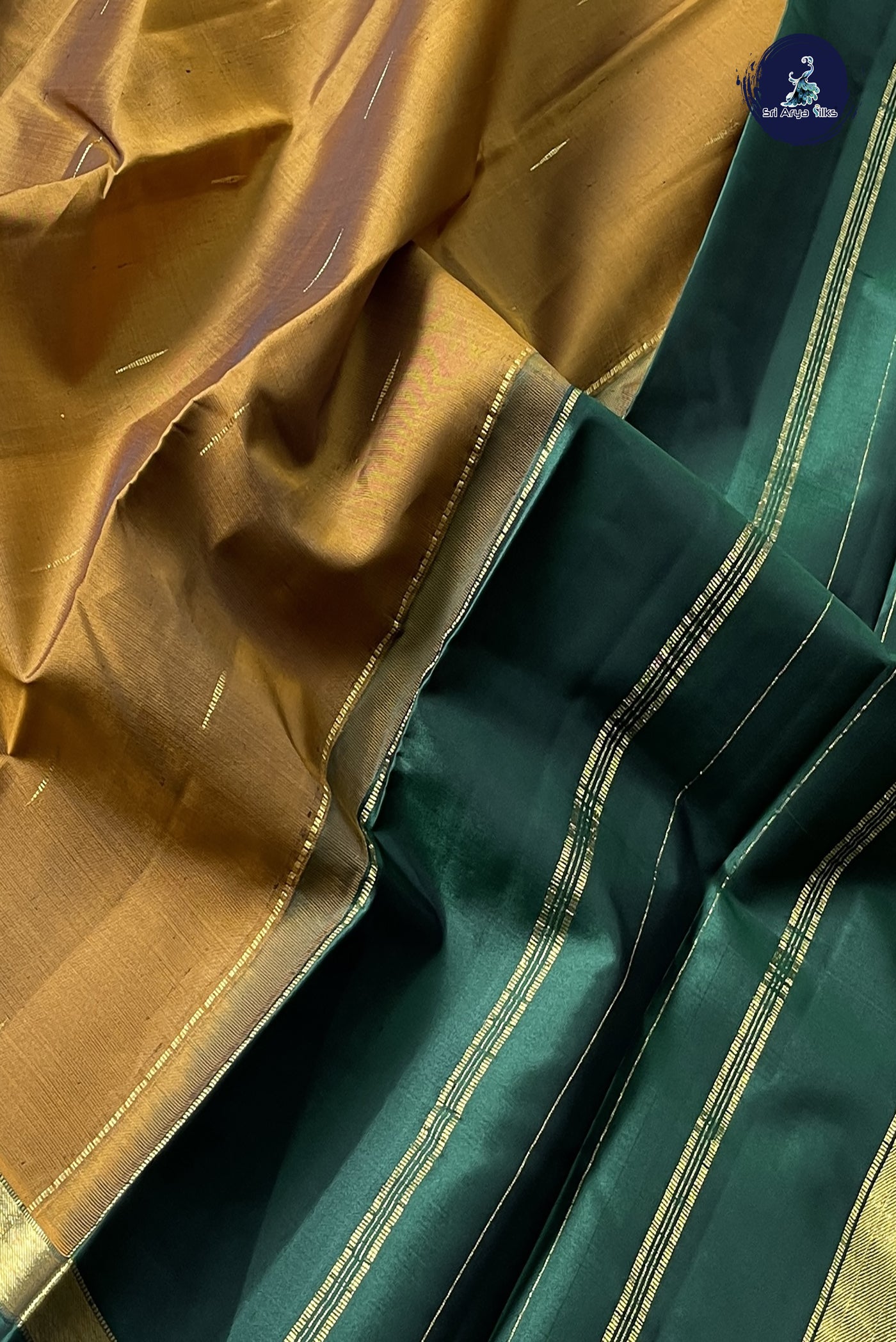 Honey Brown  Light Weight Silk Saree With Zari Buttas Pattern