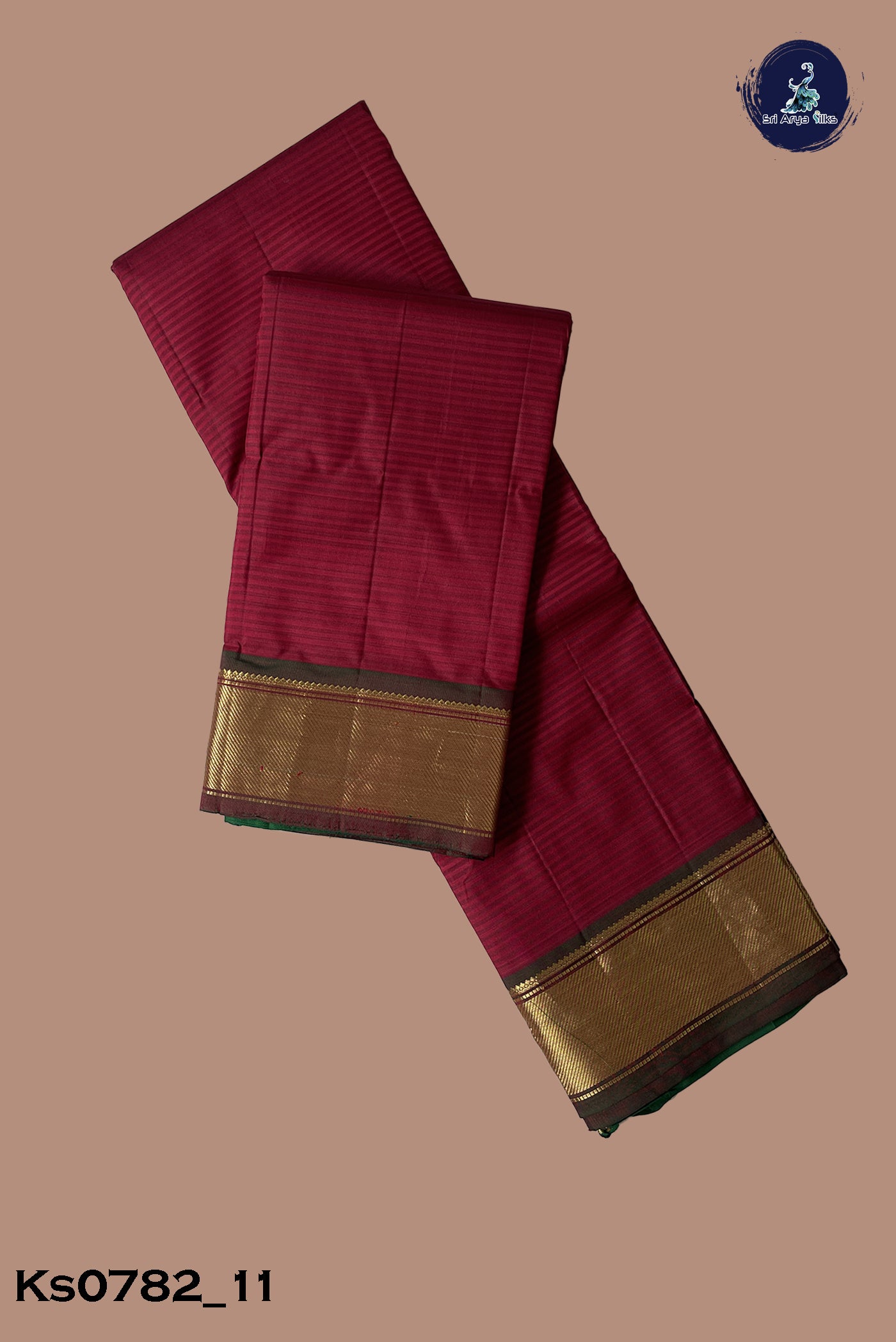 Maroon Light Weight Silk Saree With Doria Lines Pattern