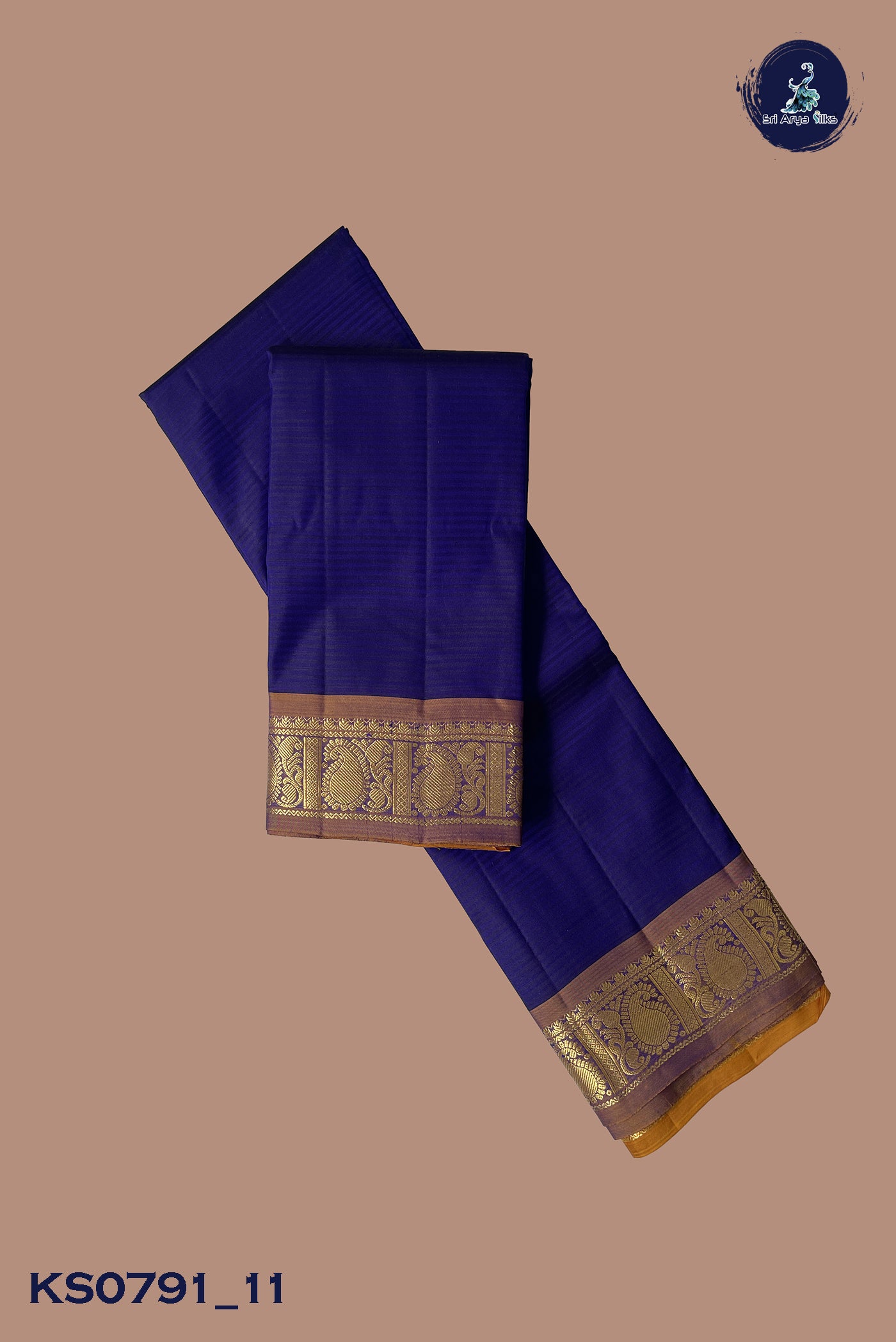 Dual Tone Blue Light Weight Silk Saree With Doria Lines Pattern