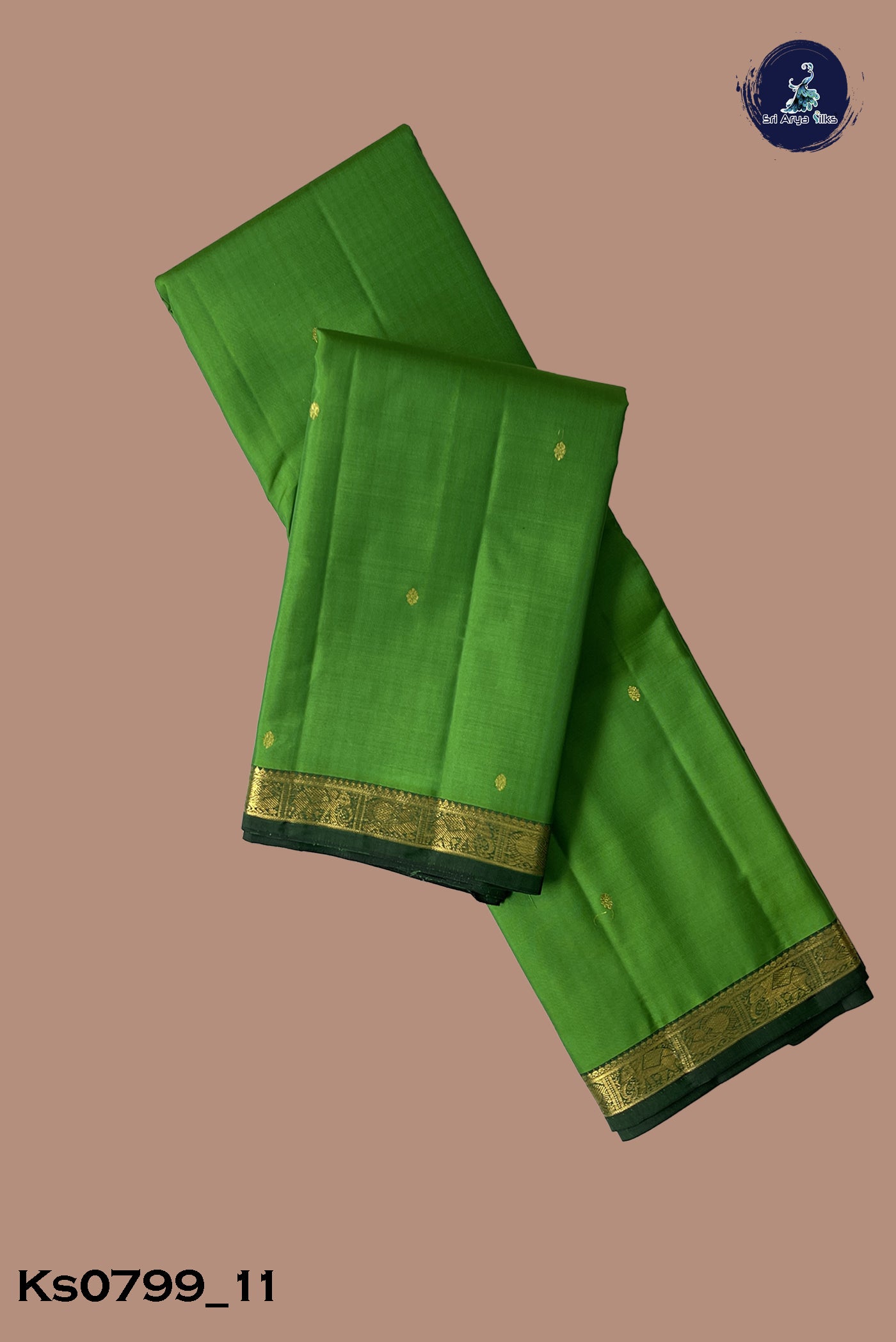 Light Green Traditional Silk Saree With Zari Buttas Pattern