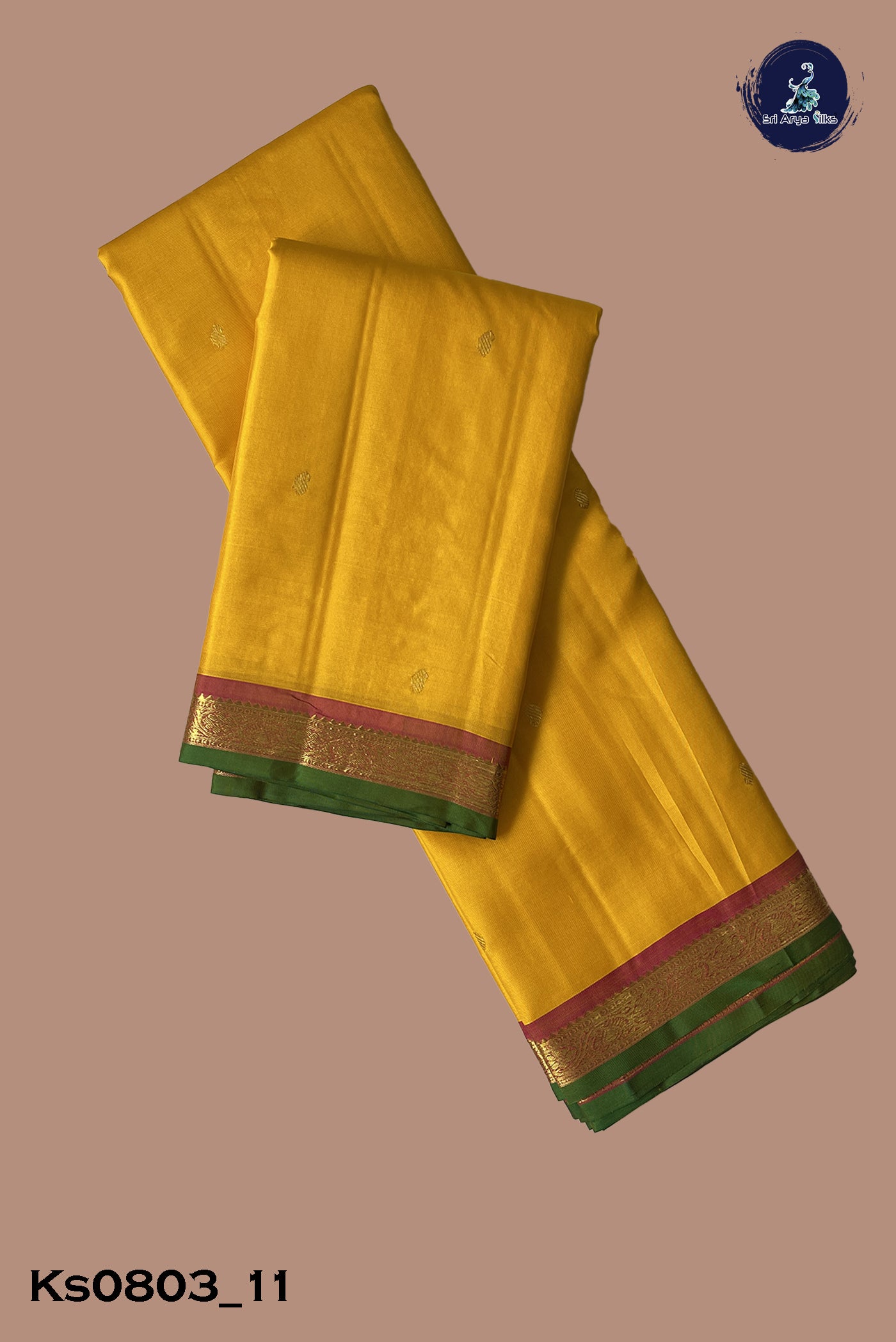 Yellow Traditional Silk Saree With Zari Buttas Pattern