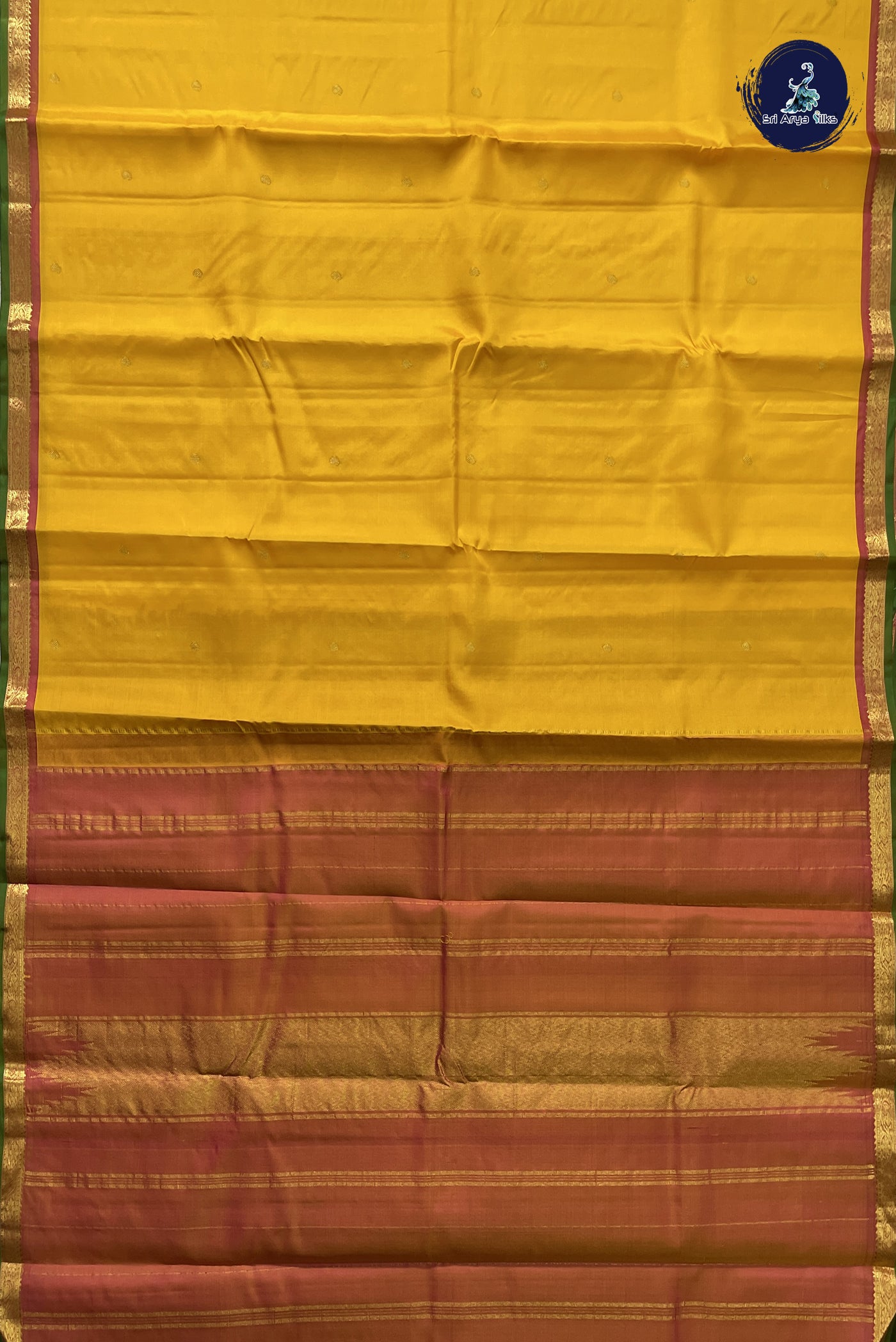 Yellow Traditional Silk Saree With Zari Buttas Pattern