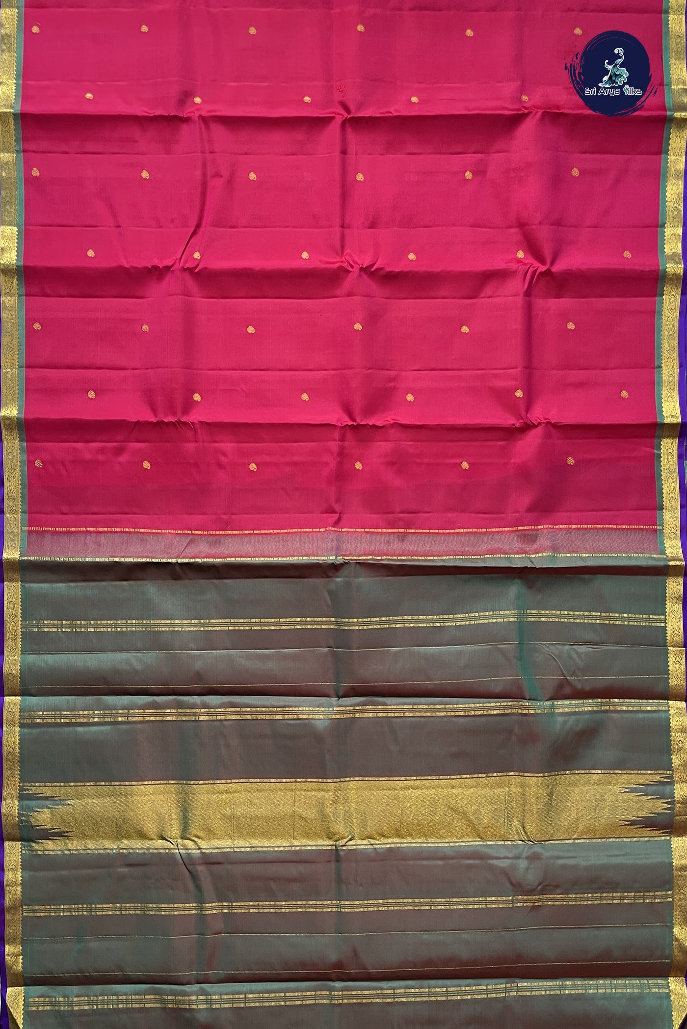 Magenta Pink Traditional Silk Saree With Zari Buttas Pattern