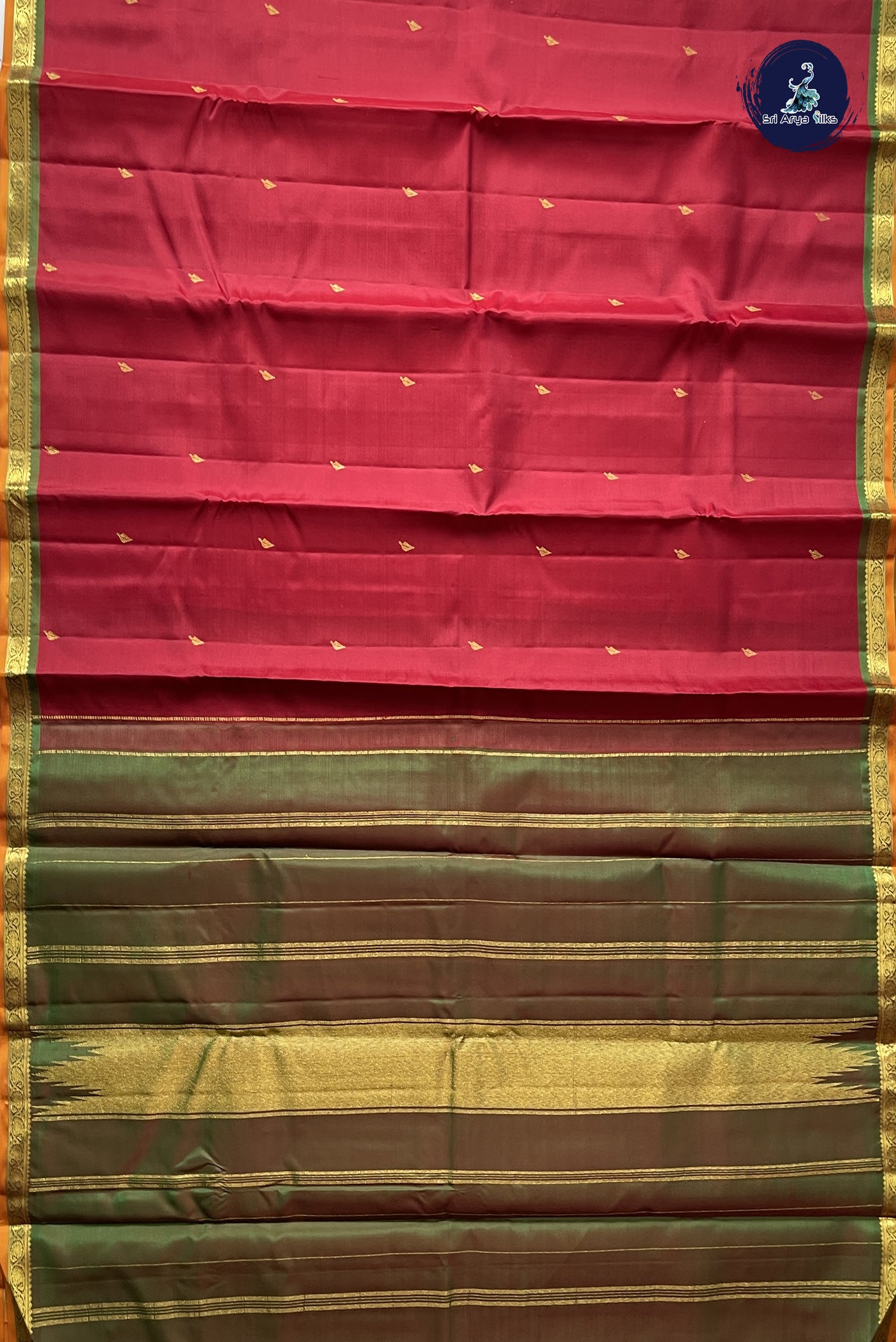 Maroon Traditional Silk Saree With Zari Buttas Pattern