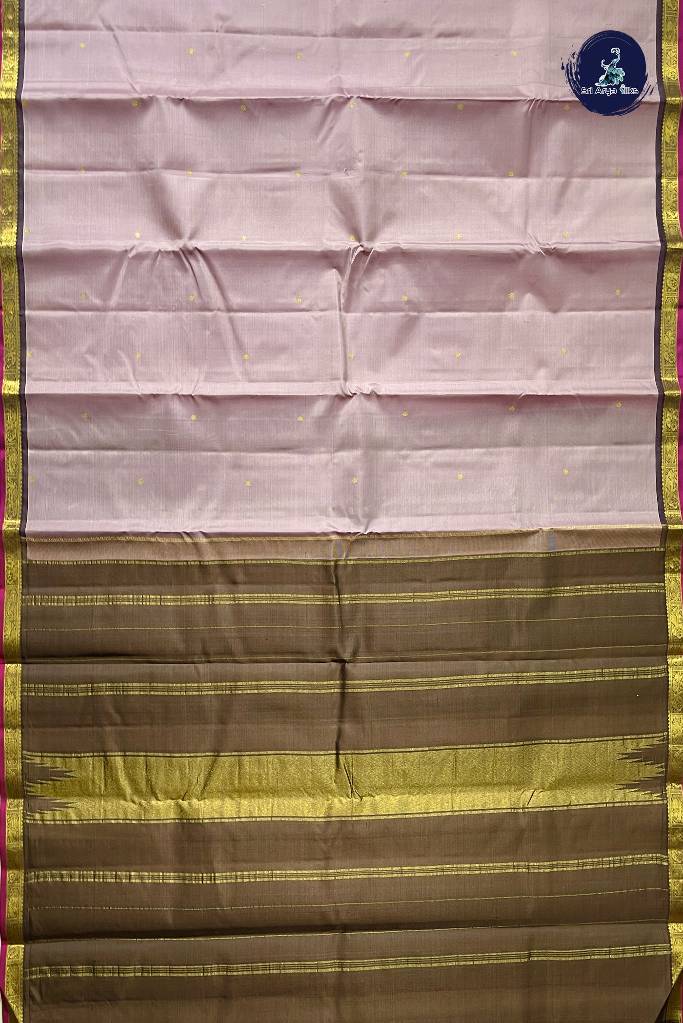 Greyish Lavender Traditional Silk Saree With Zari Buttas Pattern