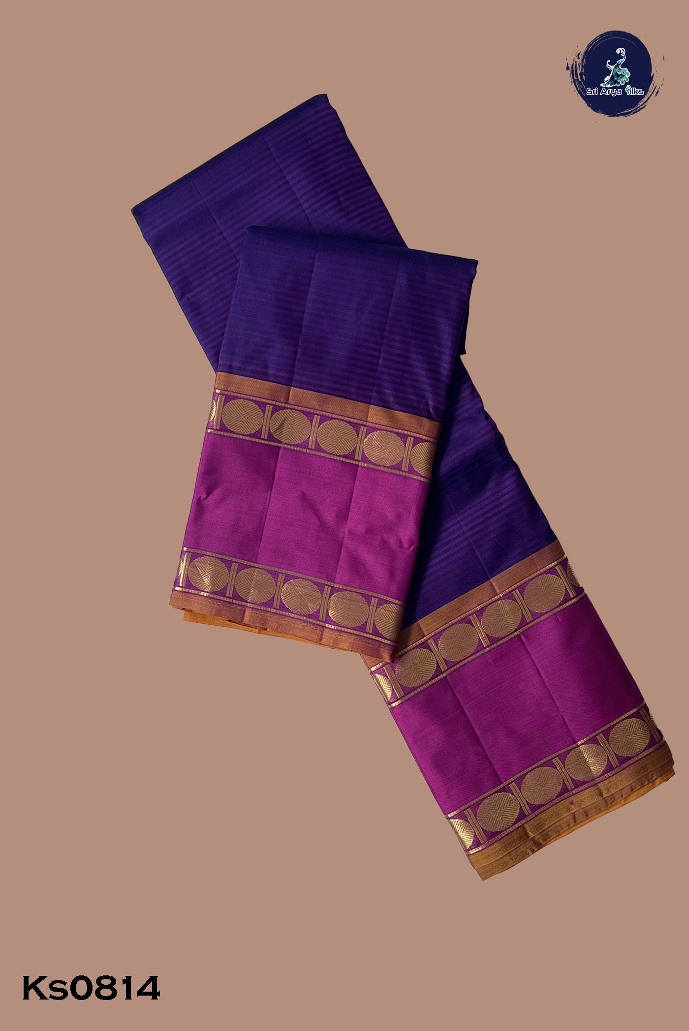 Violet Light Weight Silk Saree With Doria Lines Pattern