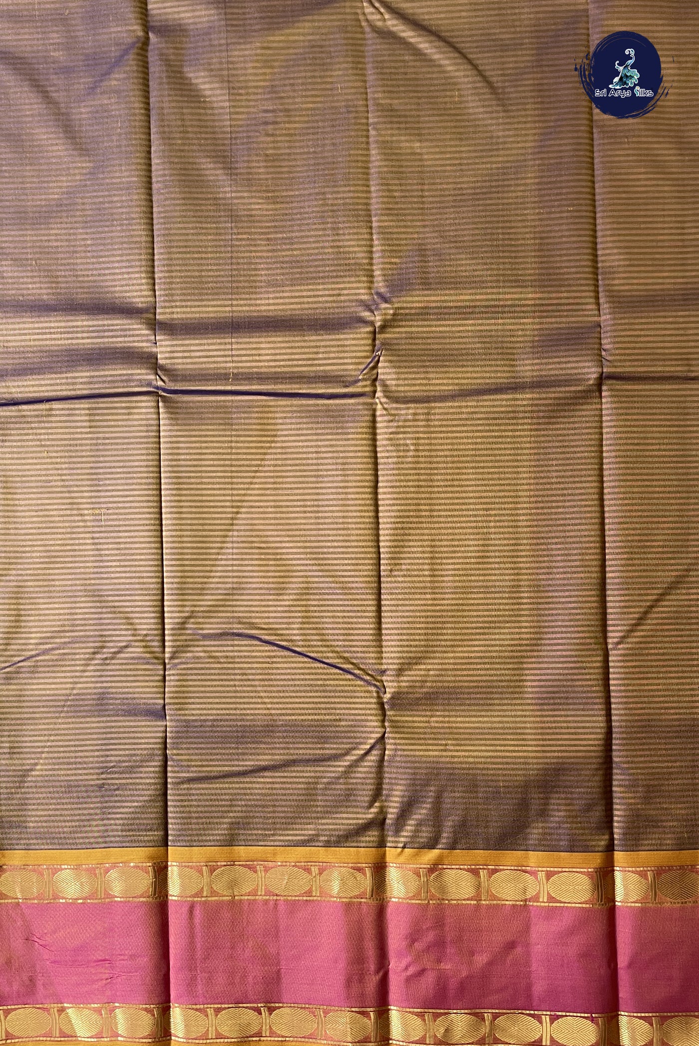 Violet Light Weight Silk Saree With Doria Lines Pattern