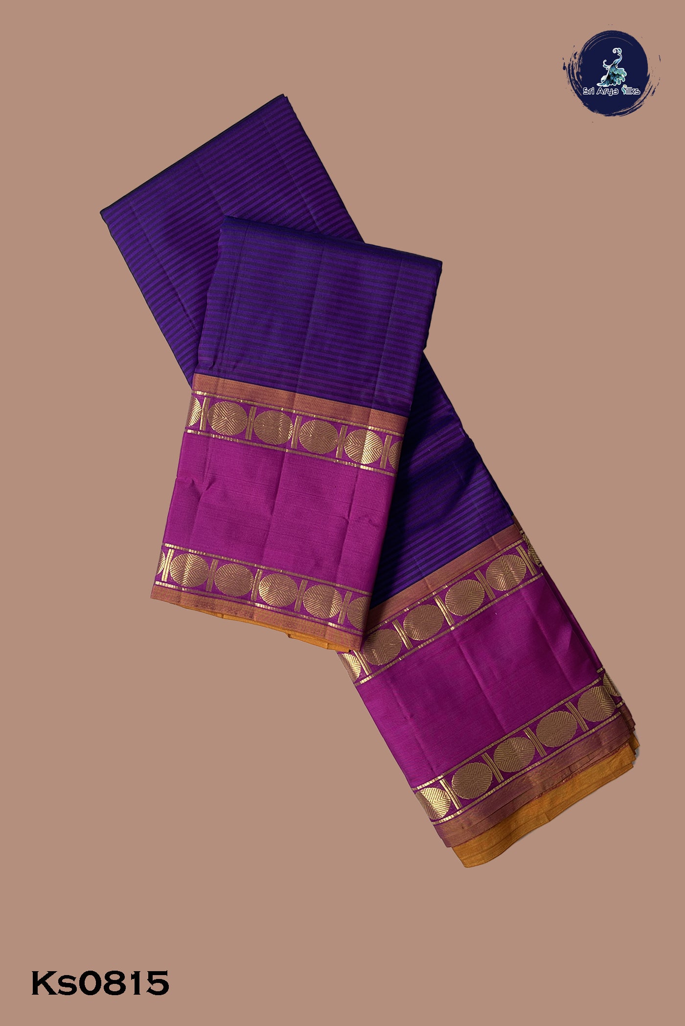 Dual Tone Purple Light Weight Silk Saree With Doria Lines Pattern