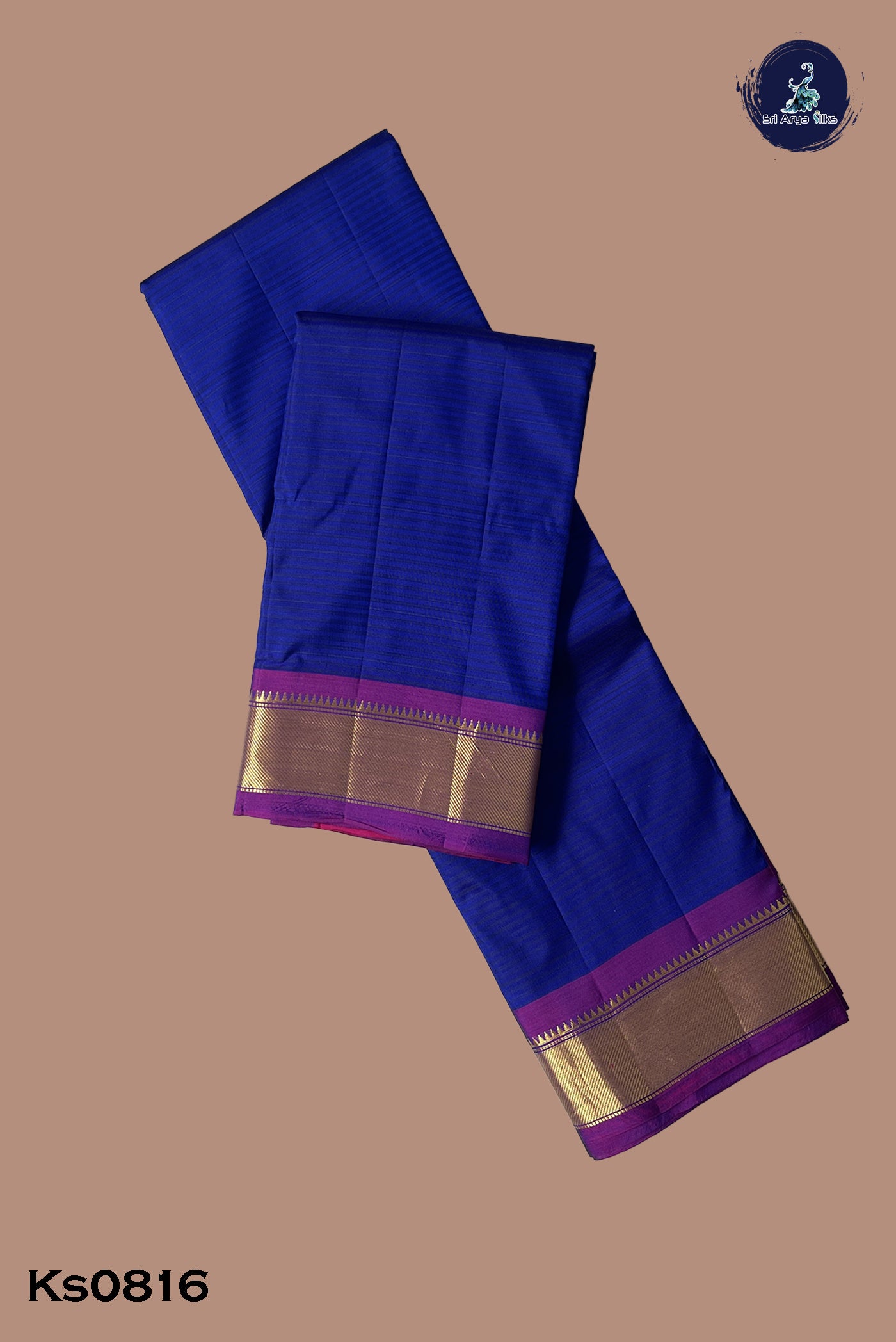 MS Blue Light Weight Silk Saree With Doria Lines Pattern