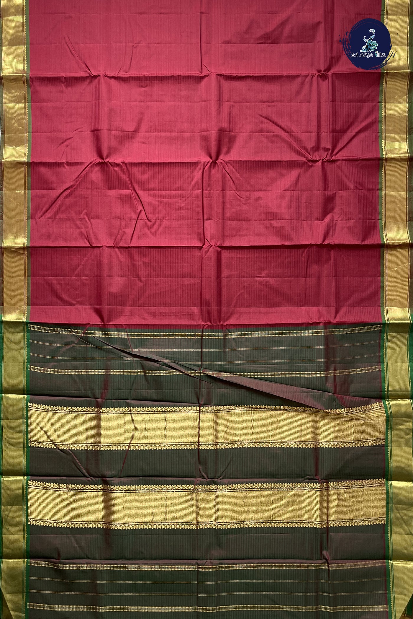 Maroon Light Weight Silk Saree With Doria Lines Pattern