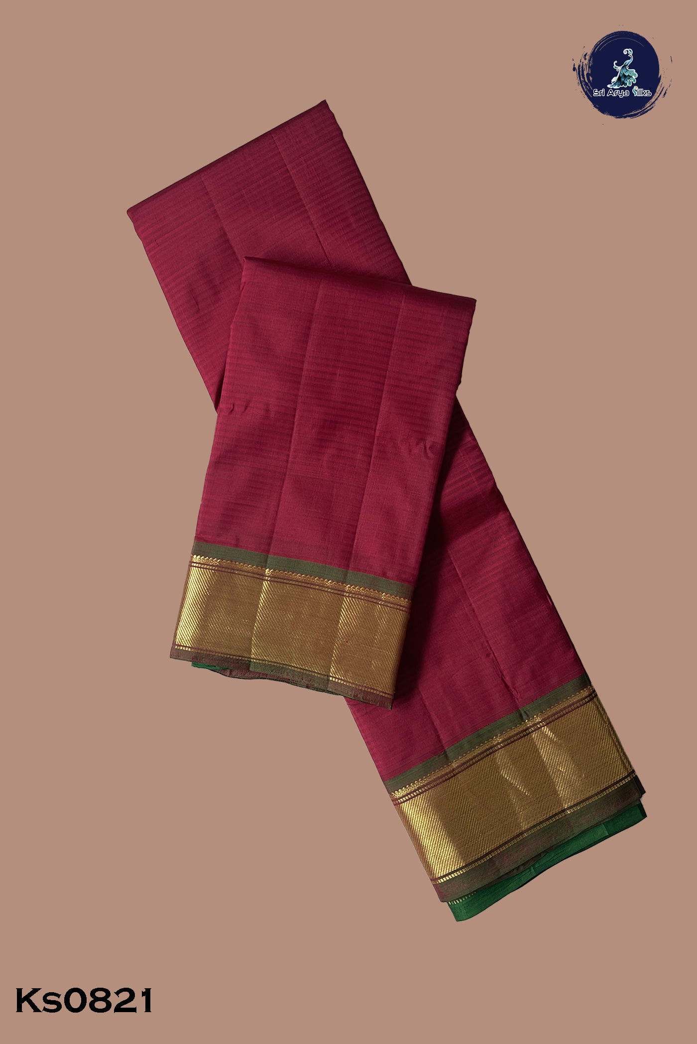 Maroon Light Weight Silk Saree With Doria Lines Pattern