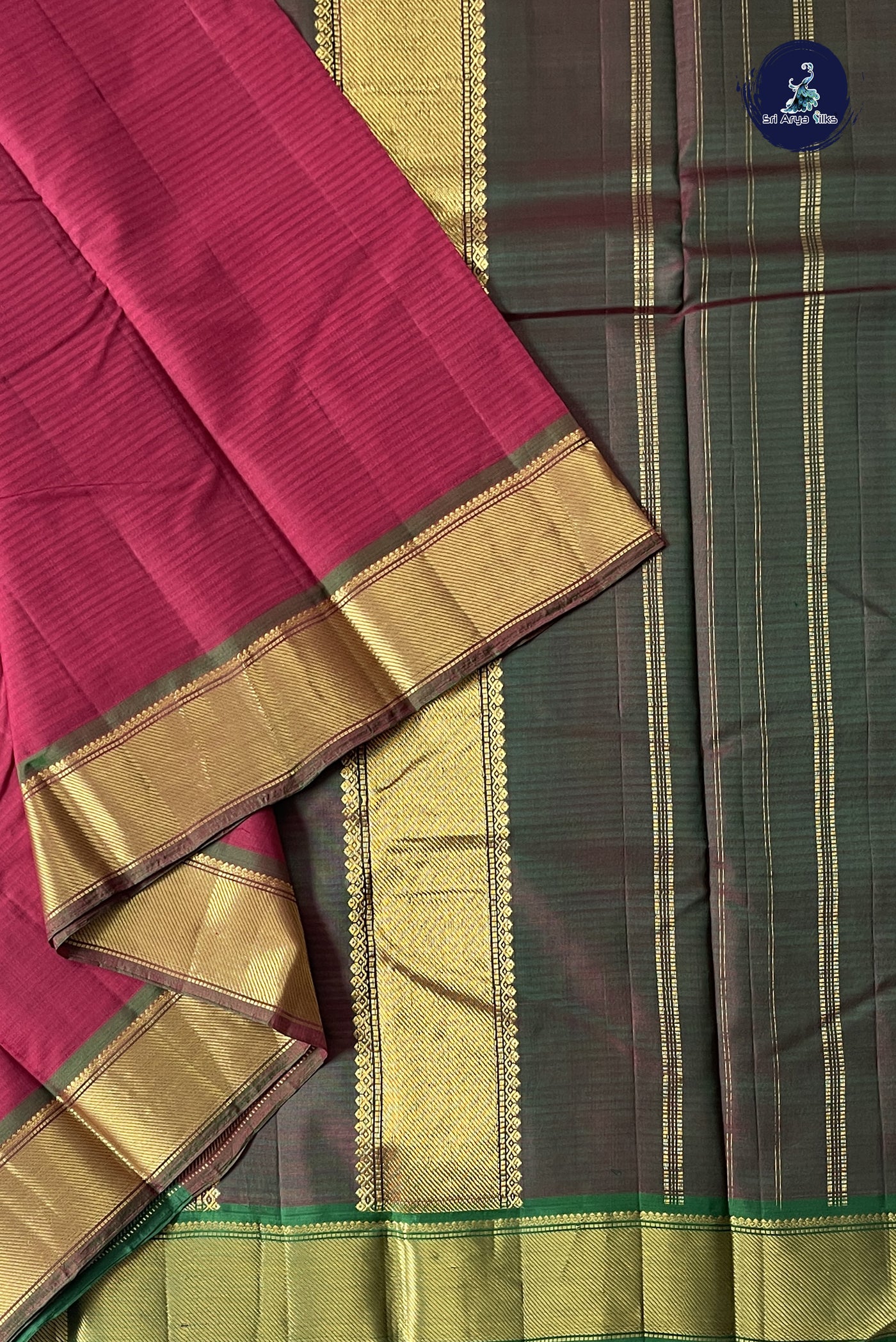 Maroon Light Weight Silk Saree With Doria Lines Pattern