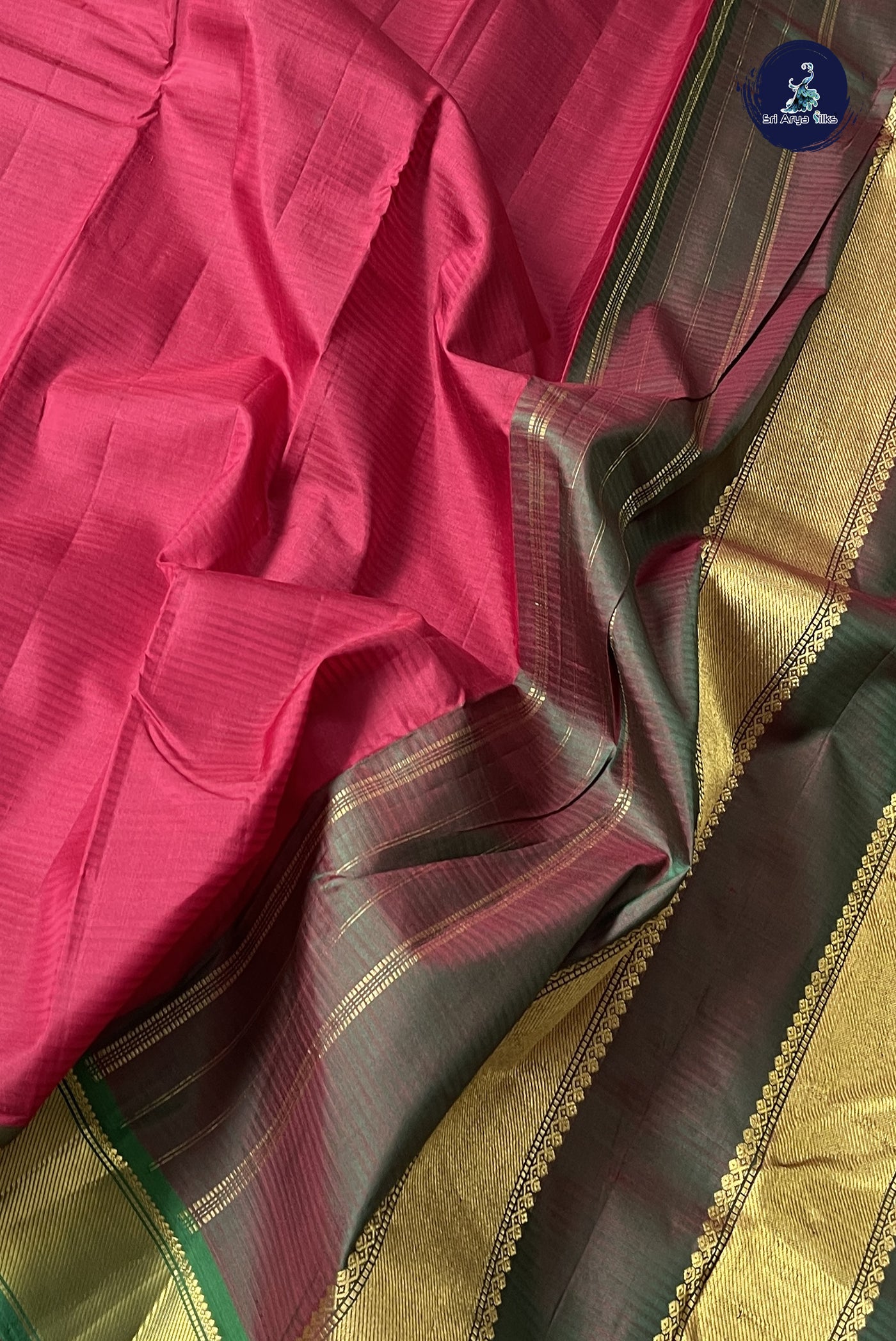 Maroon Light Weight Silk Saree With Doria Lines Pattern