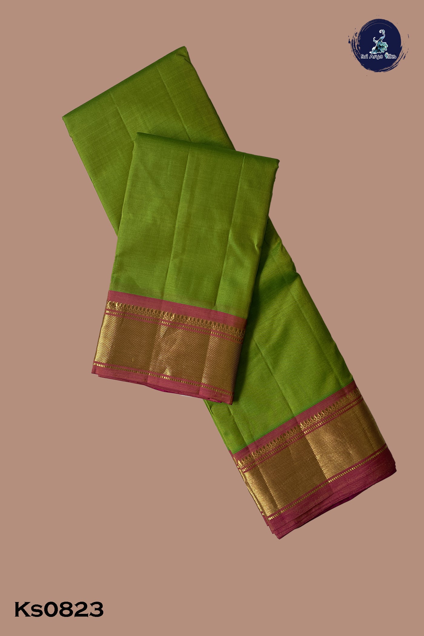 Lime Green Light Weight Silk Saree With Doria Lines Pattern