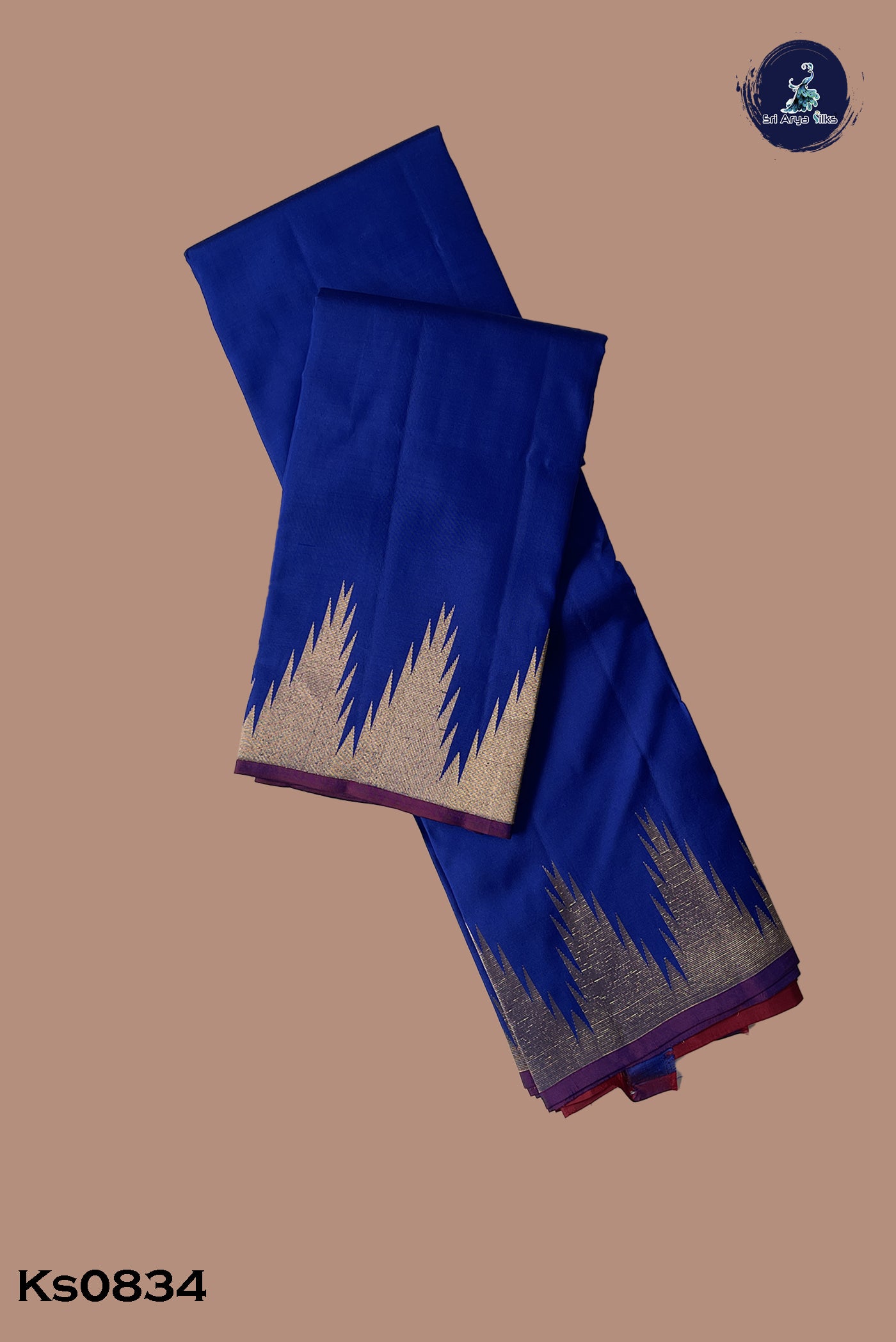 Royal Blue Traditional Silk Saree With Plain Pattern