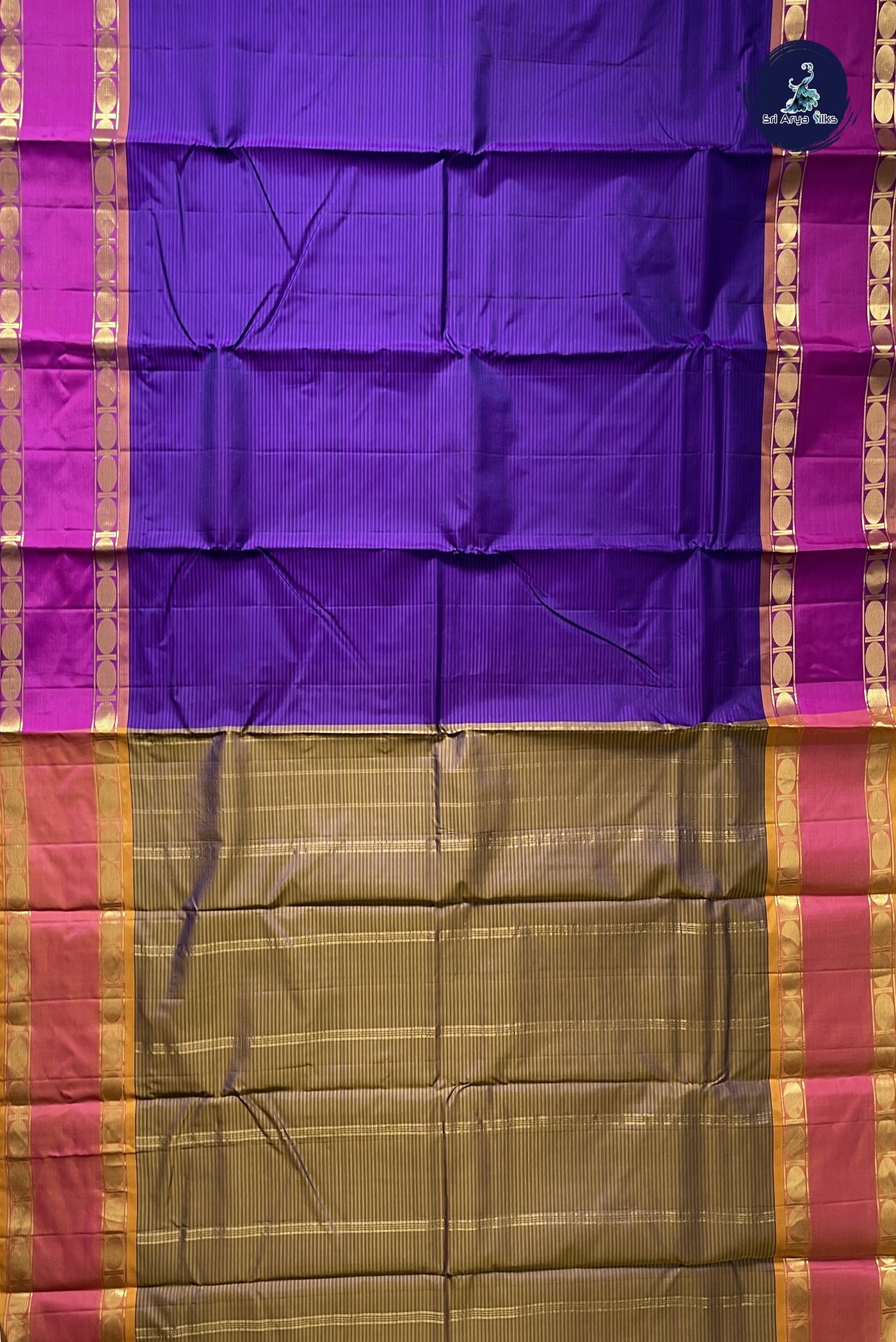 Dual Tone Purple Light Weight Silk Saree With Doria Lines Pattern