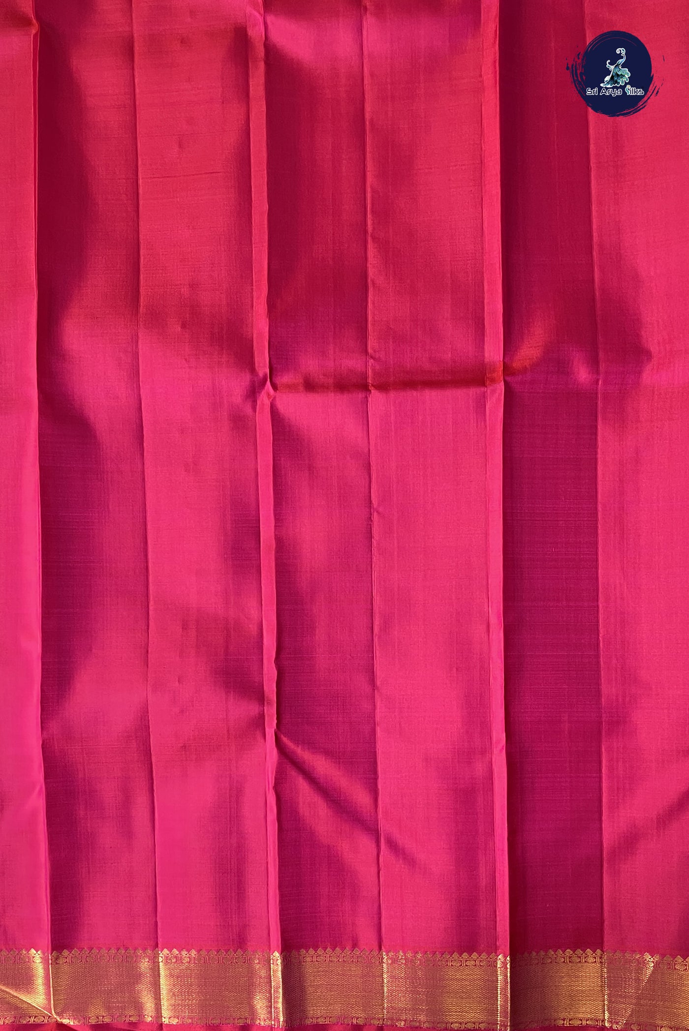 Magenta Pink Brocade Silk Saree With Embossed Pattern