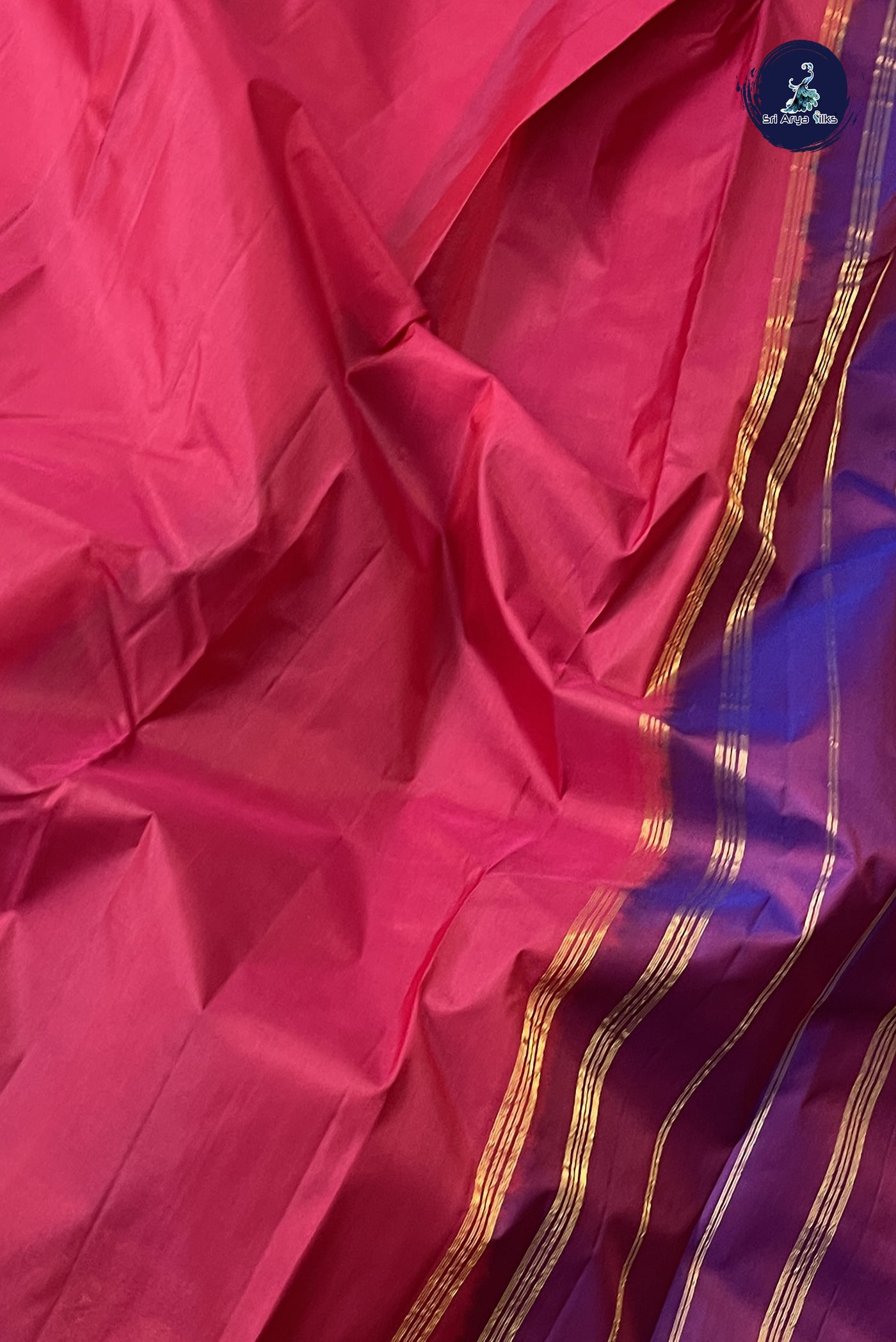 Brick Red Light Weight Silk Saree With Plain Pattern