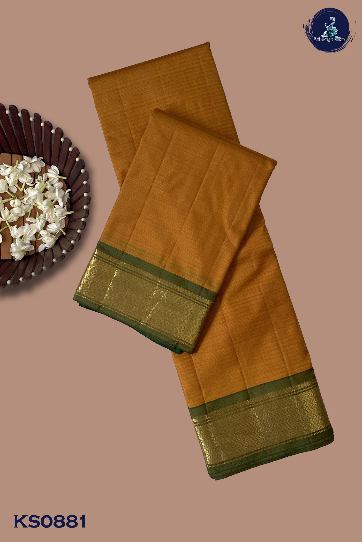 Mustard Yellow Light Weight Silk Saree With Plain Pattern