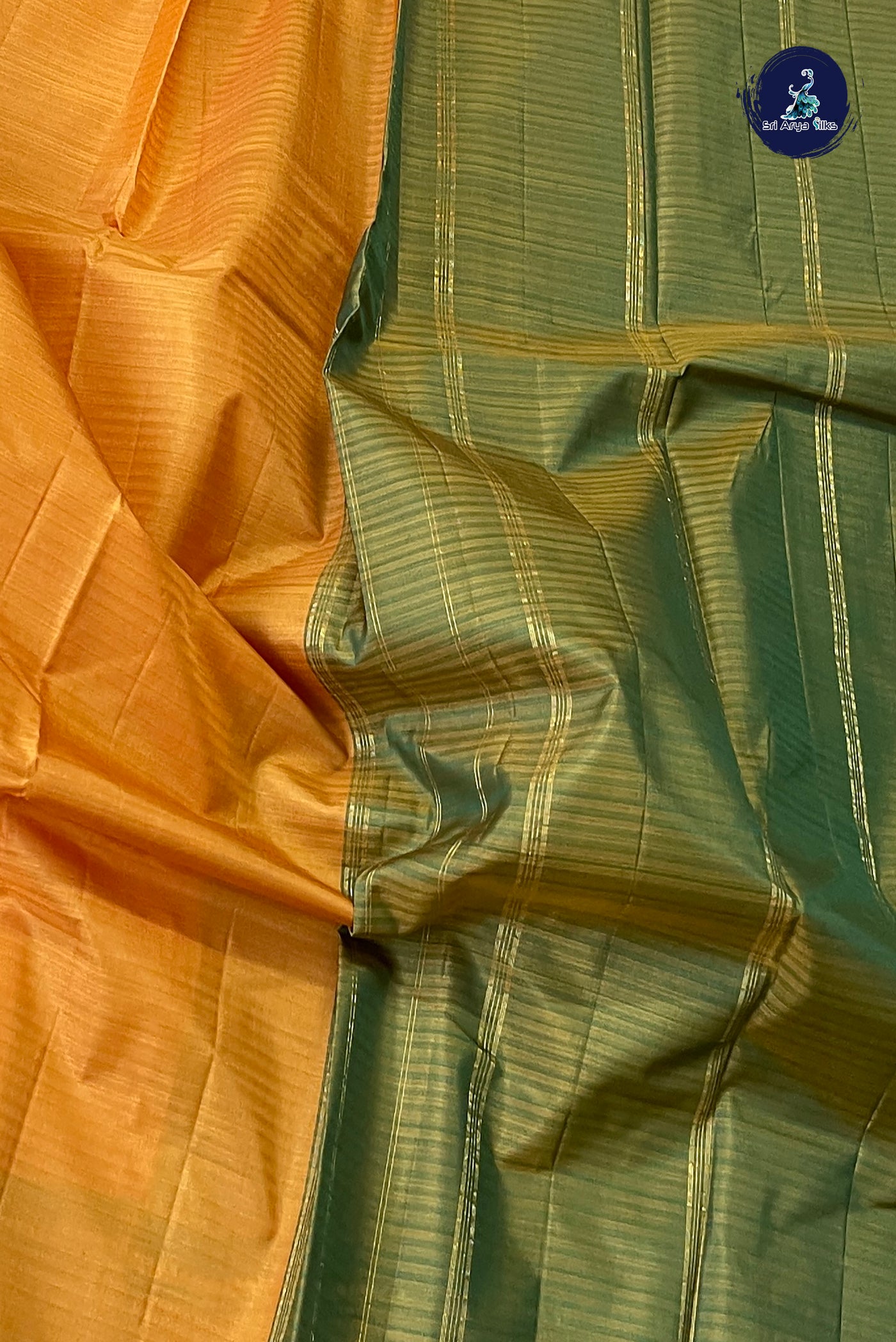 Mustard Yellow Light Weight Silk Saree With Plain Pattern