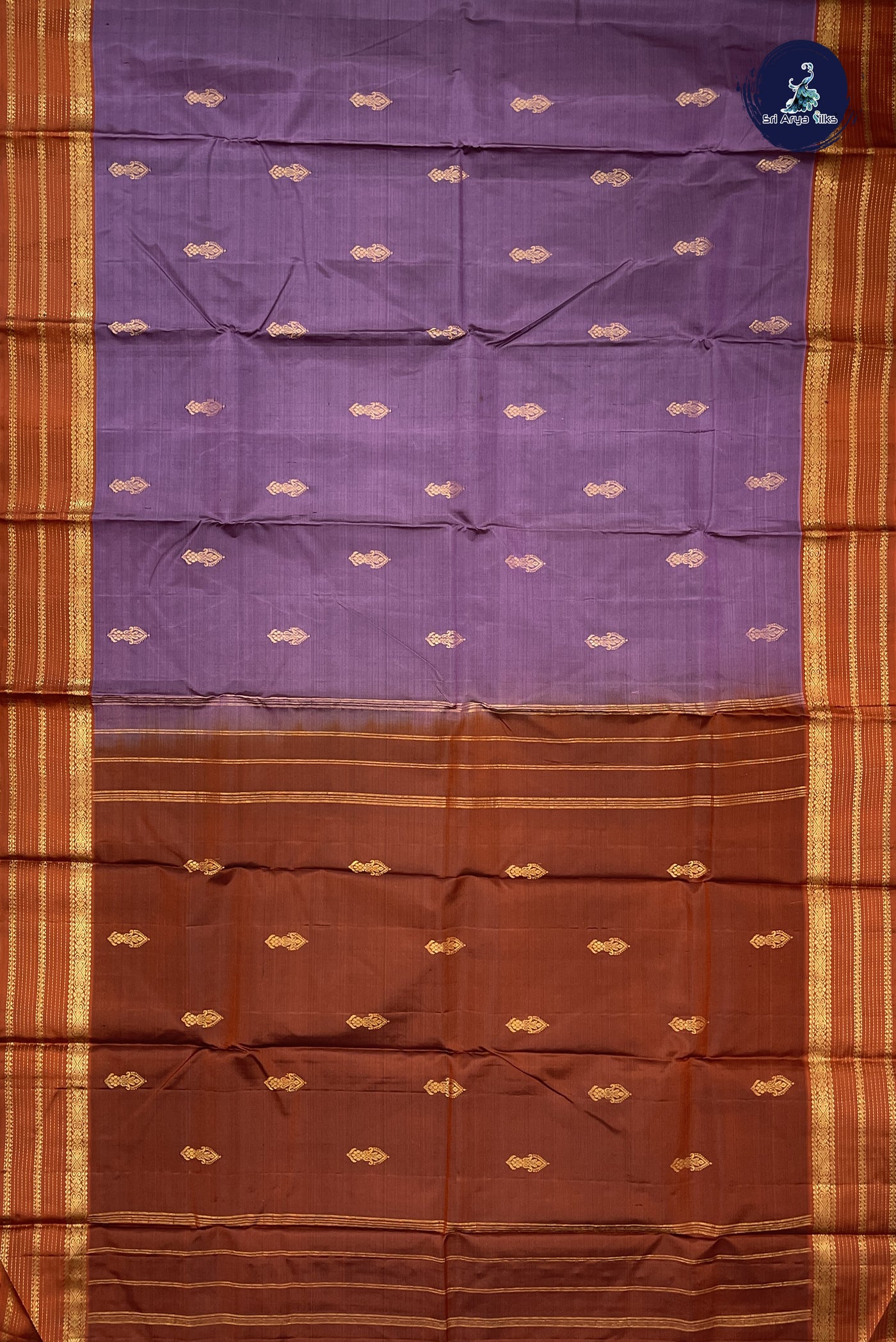 Mauve Light Weight Silk Saree With Zari Buttas Pattern