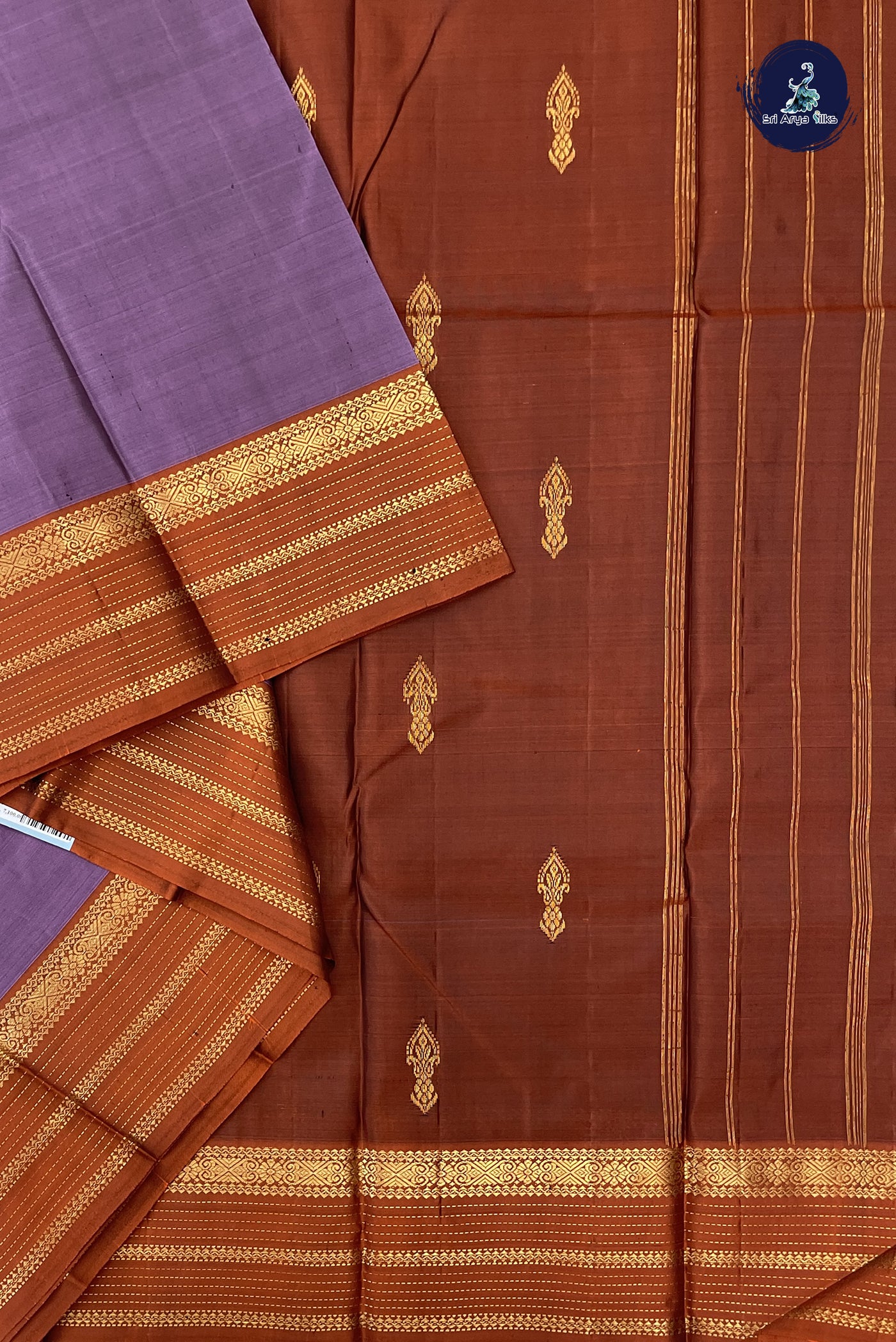 Mauve Light Weight Silk Saree With Zari Buttas Pattern