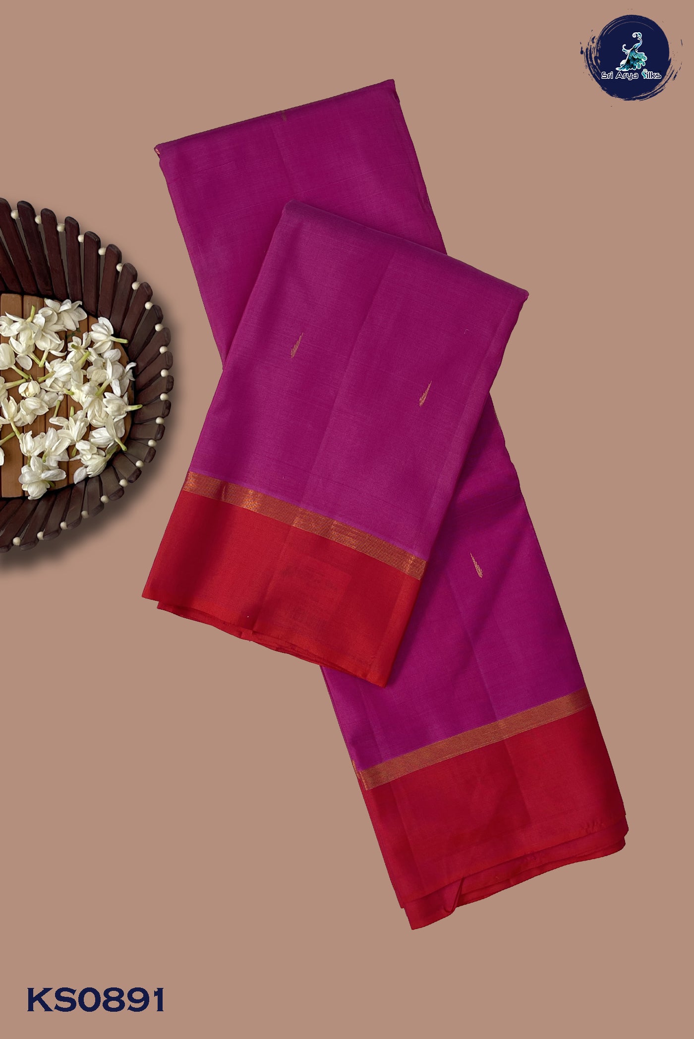 Candy Pink Light Weight Silk Saree With MalliMottu Butaa Pattern